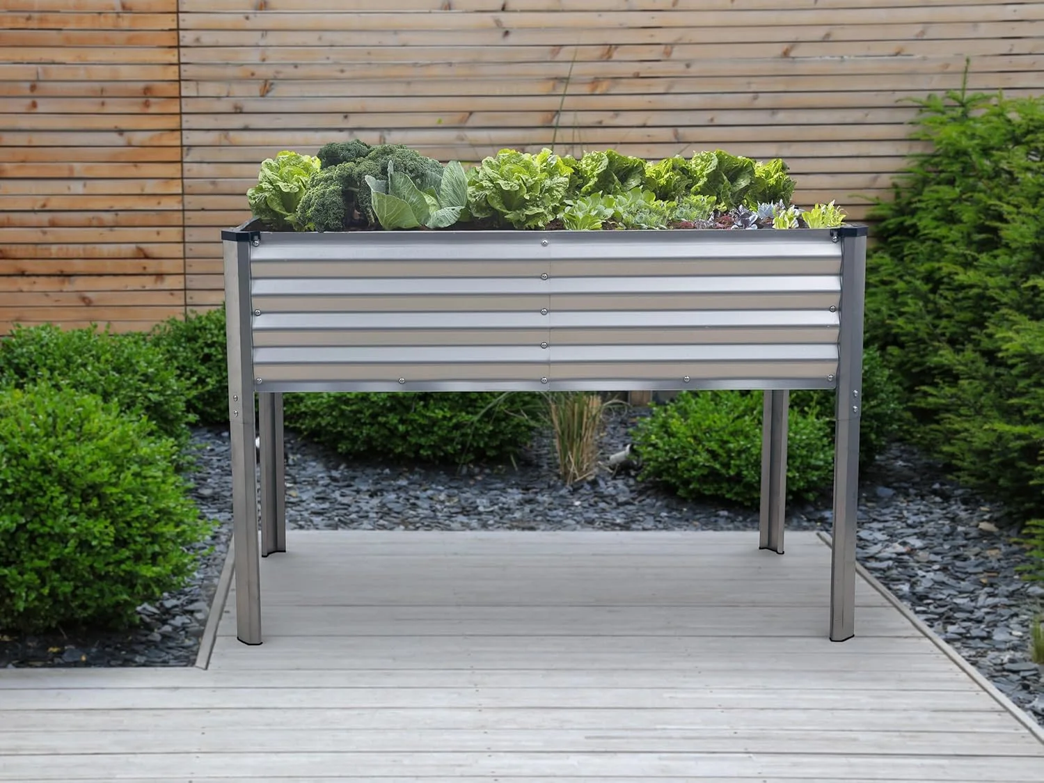 Galvanized Raised Garden Beds Outdoor with Legs // 48��24��31in Elevated Planter Box for Vegetables, Flowers (Silver) // Large Metal Garden Bed for Backyard Patio Gardening - Image 6