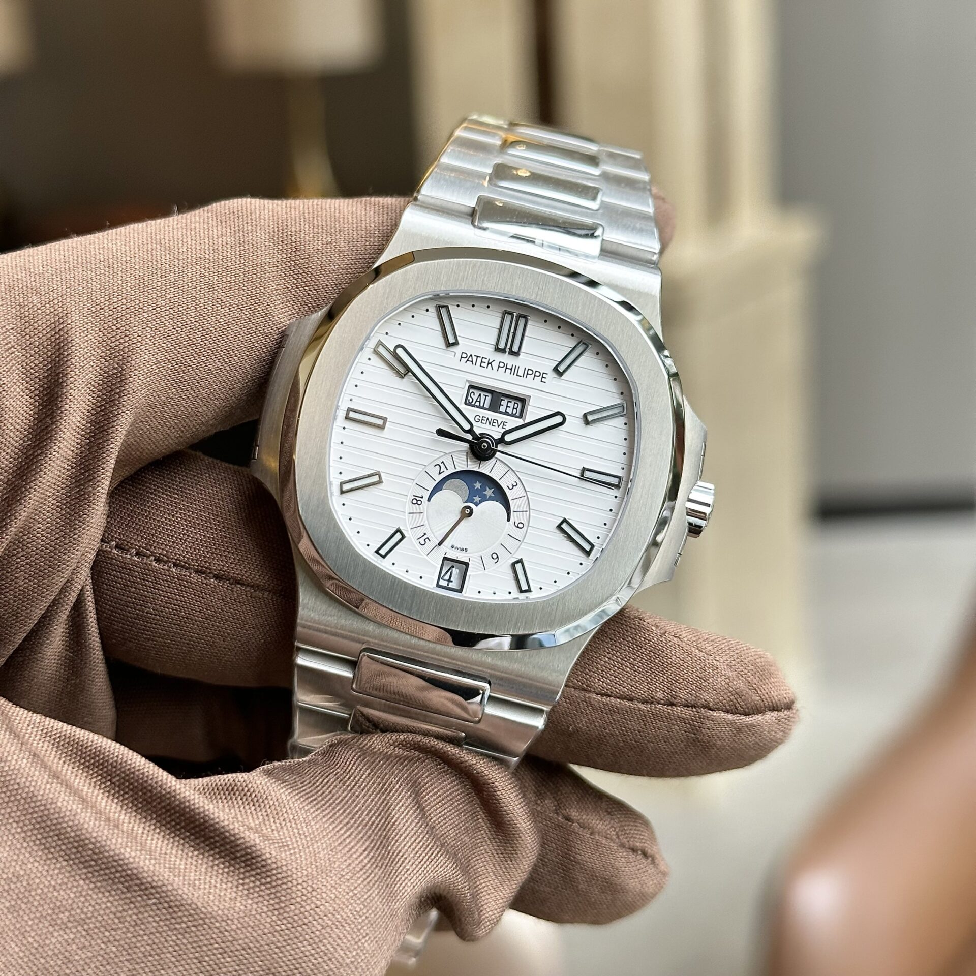 Patek Philippe 5726 White Dial Replica Watch PP Factory 40.5mm - Elite Watch Atelier