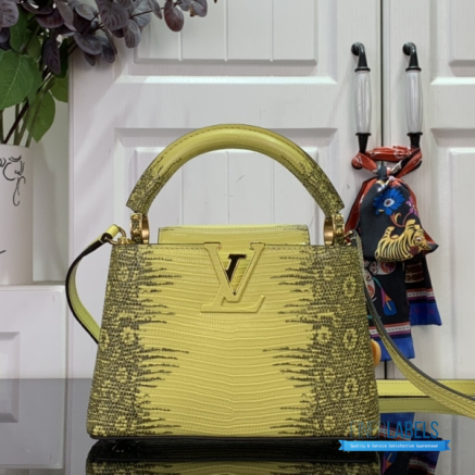 Lime Green Lizard Embossed Mini Top Handle Handbag1:1High-quality replica