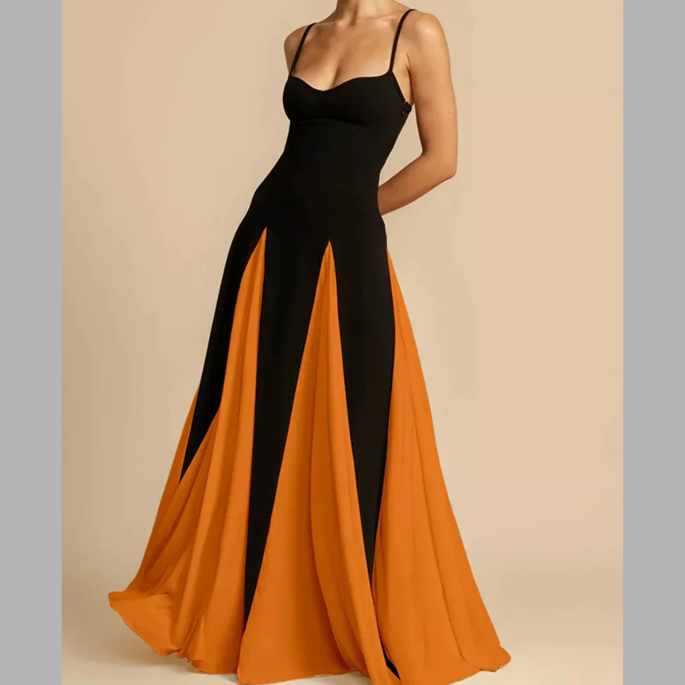 Two-Tone Flowing Maxi Dress - ZKZOOK