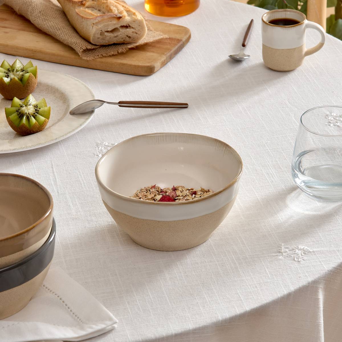 Bowl "Kate" 720 ml, earthenware, White