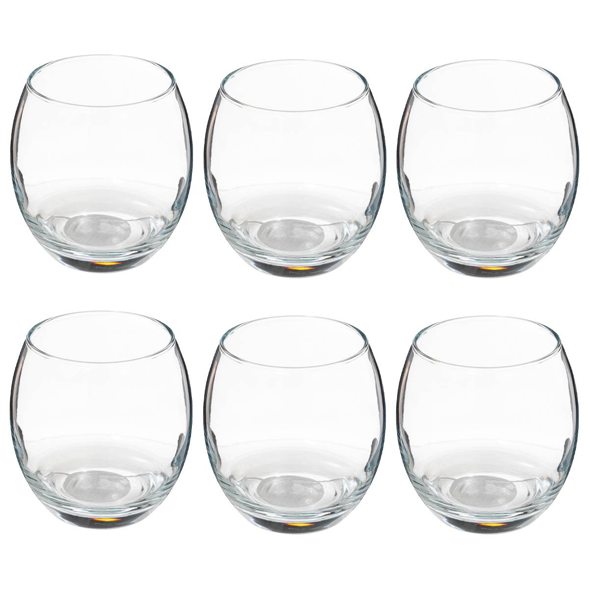 Set of 6 low tumblers "Cesari'Eau" 400 ml, Transparent