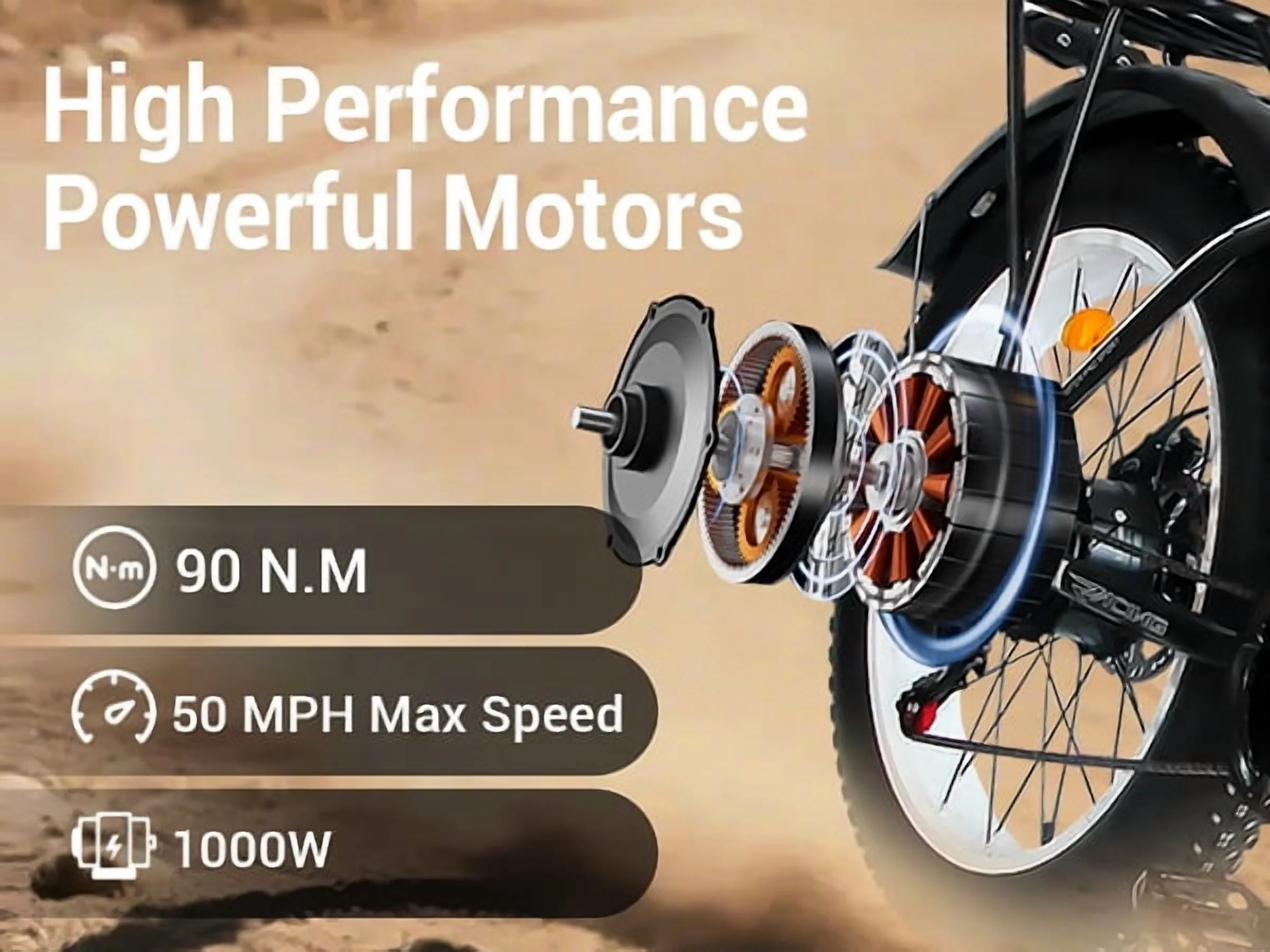 5000w Peak Dual Motor Electric Bike, 26" Fat Tire Shimano 21 Speed 45 MPH Commuter Mtb, 60V 25AH Front Suspension Ebike - Image 2