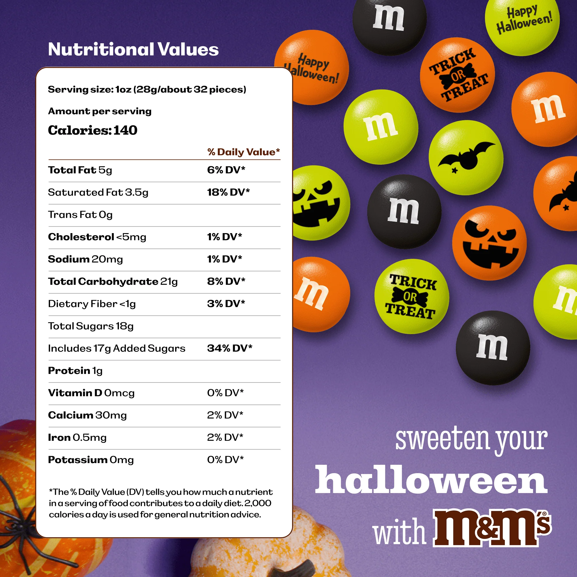 M&M'S Halloween Milk Chocolate Trick-or-Treat Candy, Party Favor Packs, Set of 30 - Image 2 M&M'S Halloween Milk Chocolate Trick-or-Treat Candy, Party Favor Packs, Set of 30 - Image 2