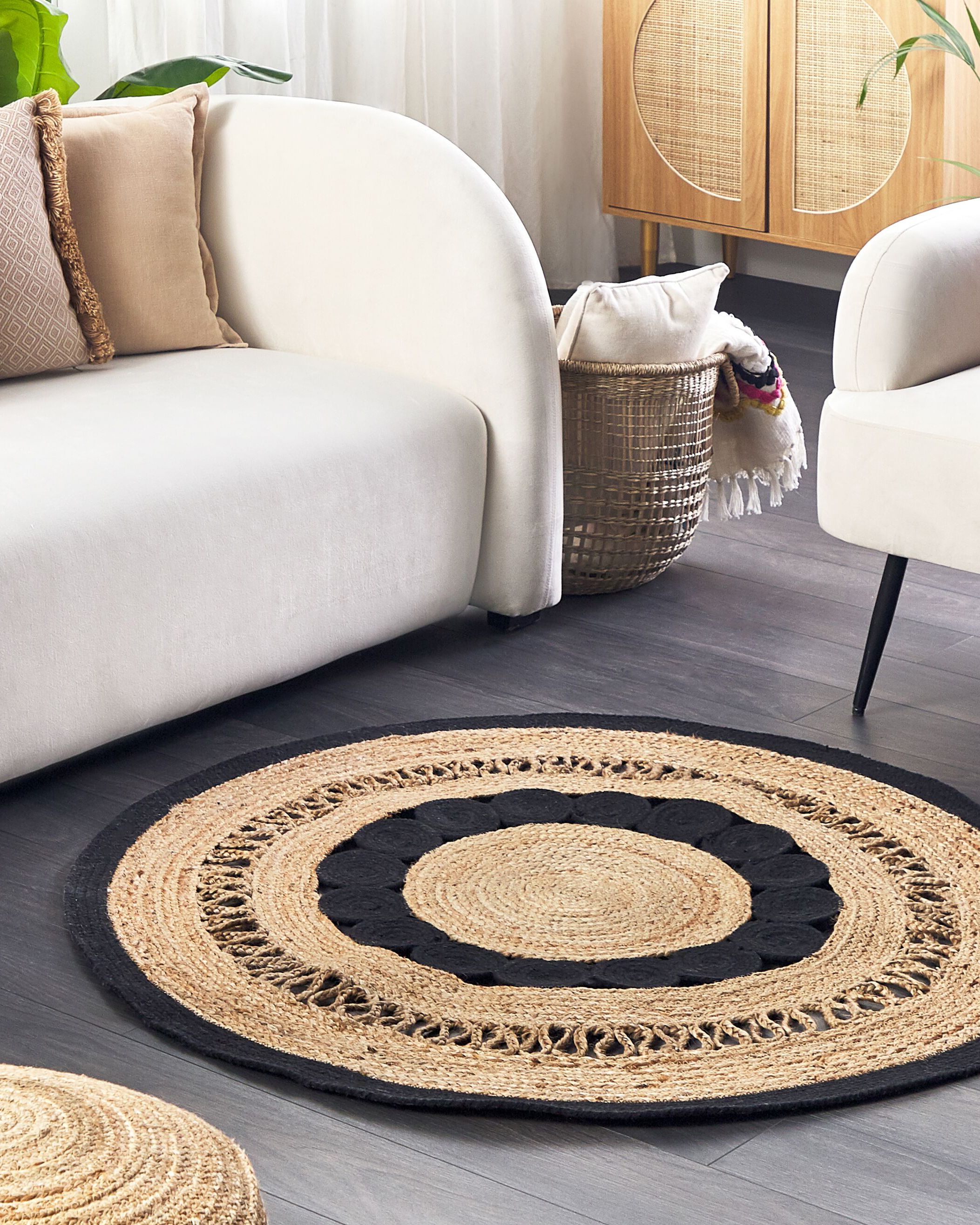 Rug YOZGAT Beige ø 120 cm Jute