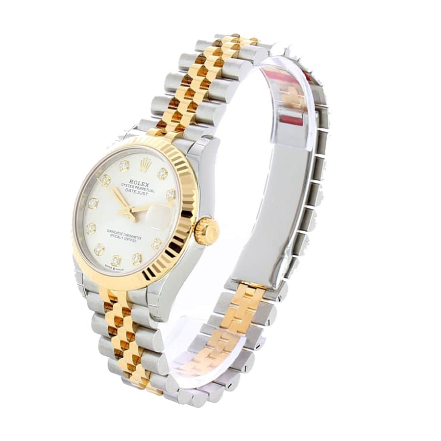 Rolex Datejust 278273 Steel And Yellow Gold Silver With Diamond Dial Replica - Elite Watch Atelier