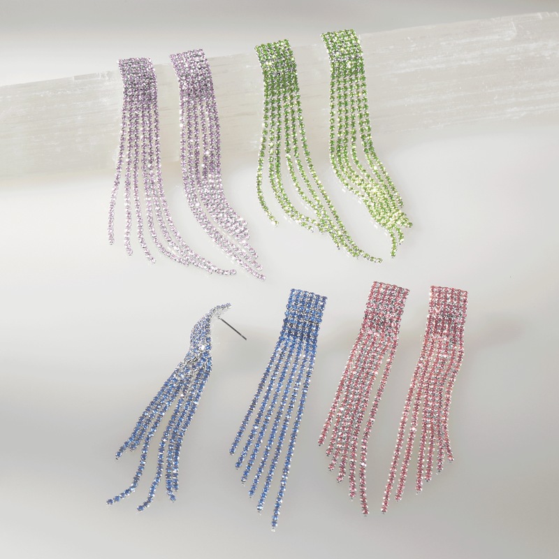 Color Crystal Fringe Earrings - MIDNIGHT VELVET CATALOG