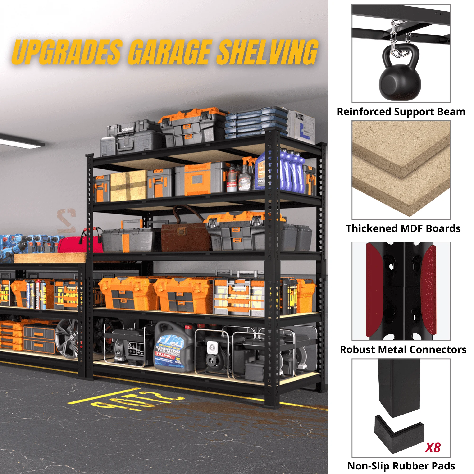 TrumanPick Storage Shelves Garage Shelving Units 5 Tier Metal Heavy Duty Adjustable Shelf Rack 48