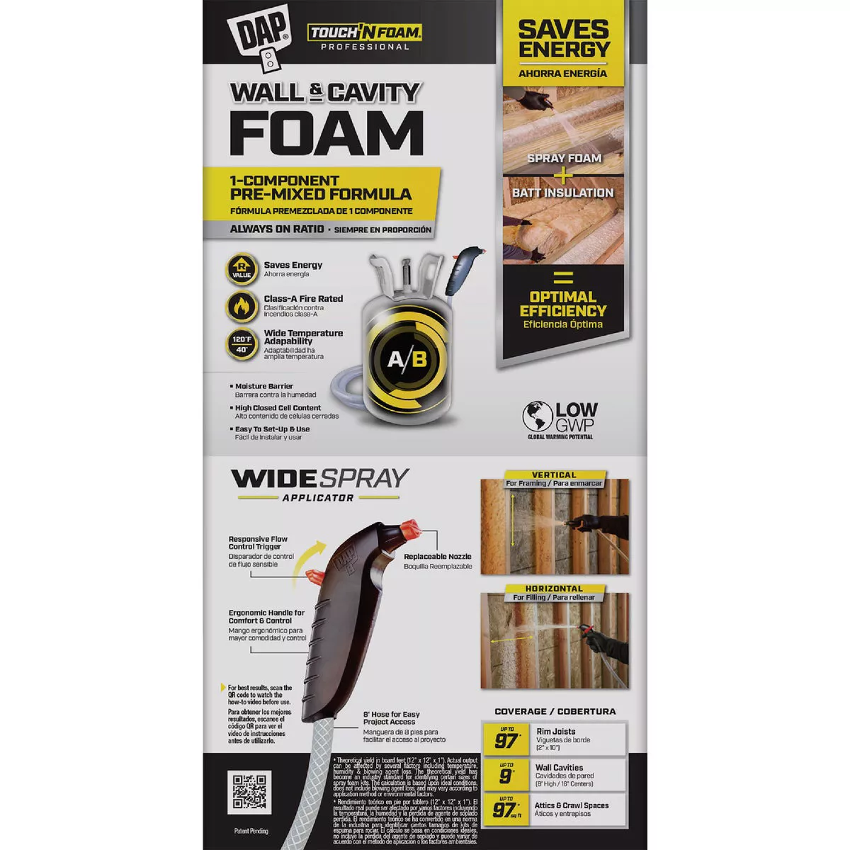 DAP Wall & Cavity Foam with Widespray Applicator Kit, 323 Board Ft.