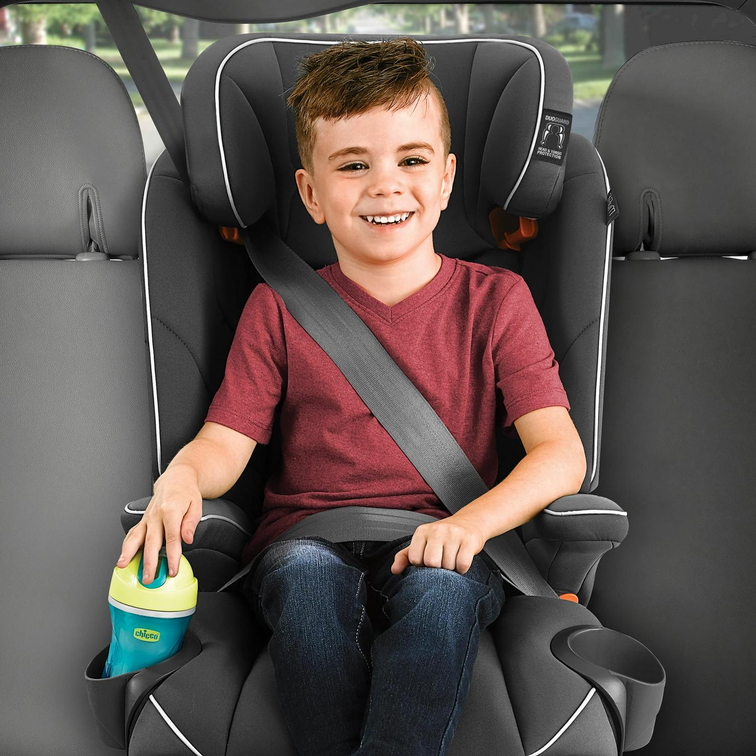 Chicco MyFit Harness and Booster Car Seat - Fathom (Grey/Blue). New - Image 3