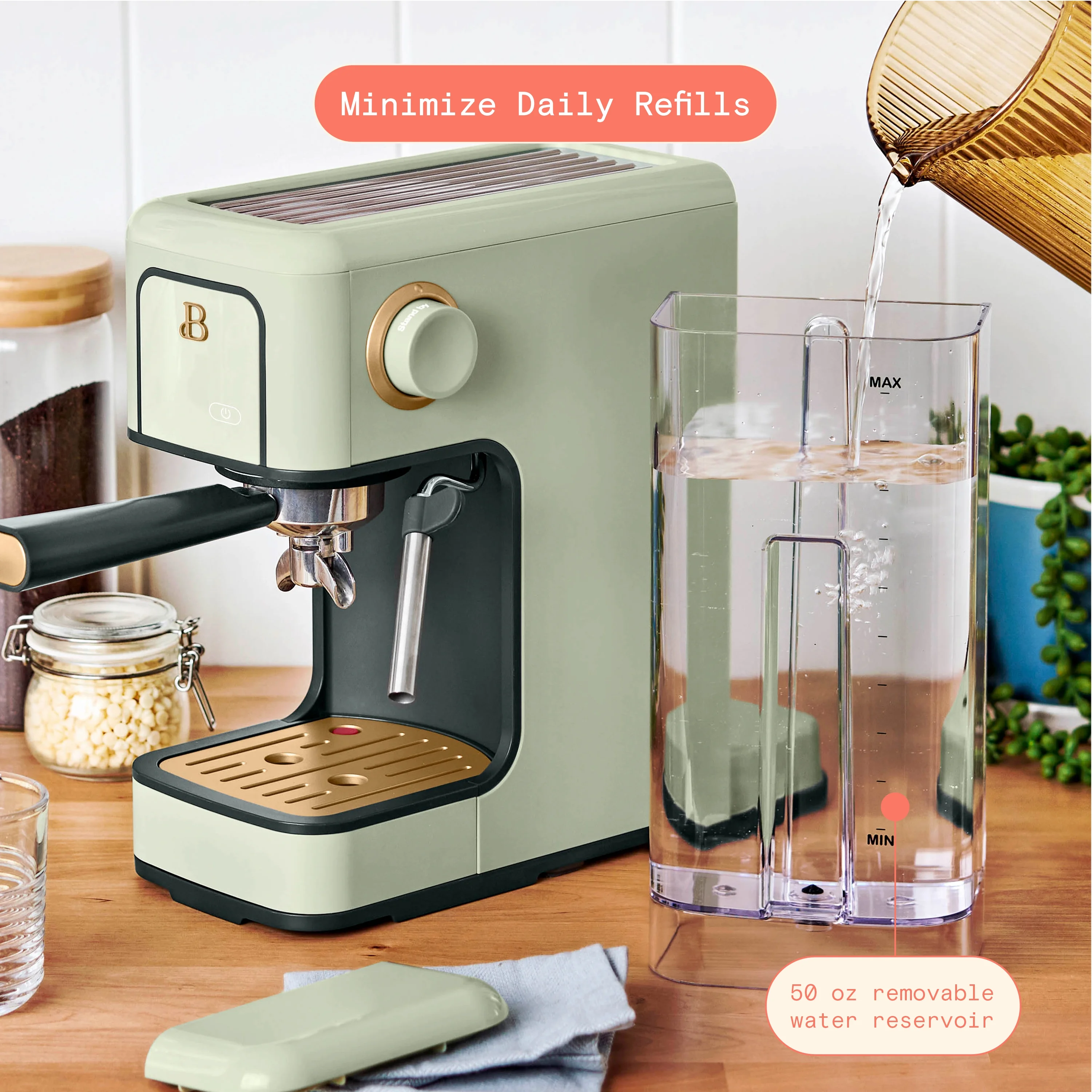 Beautiful Slim Espresso Machine with 20-Bar Pressure, Black Sesame by Drew Barrymore - Image 108