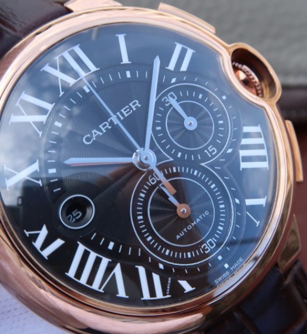 Replica Cartier Ballon Bleu De Cartier Chrono RG Black Dial A8101 - Top club