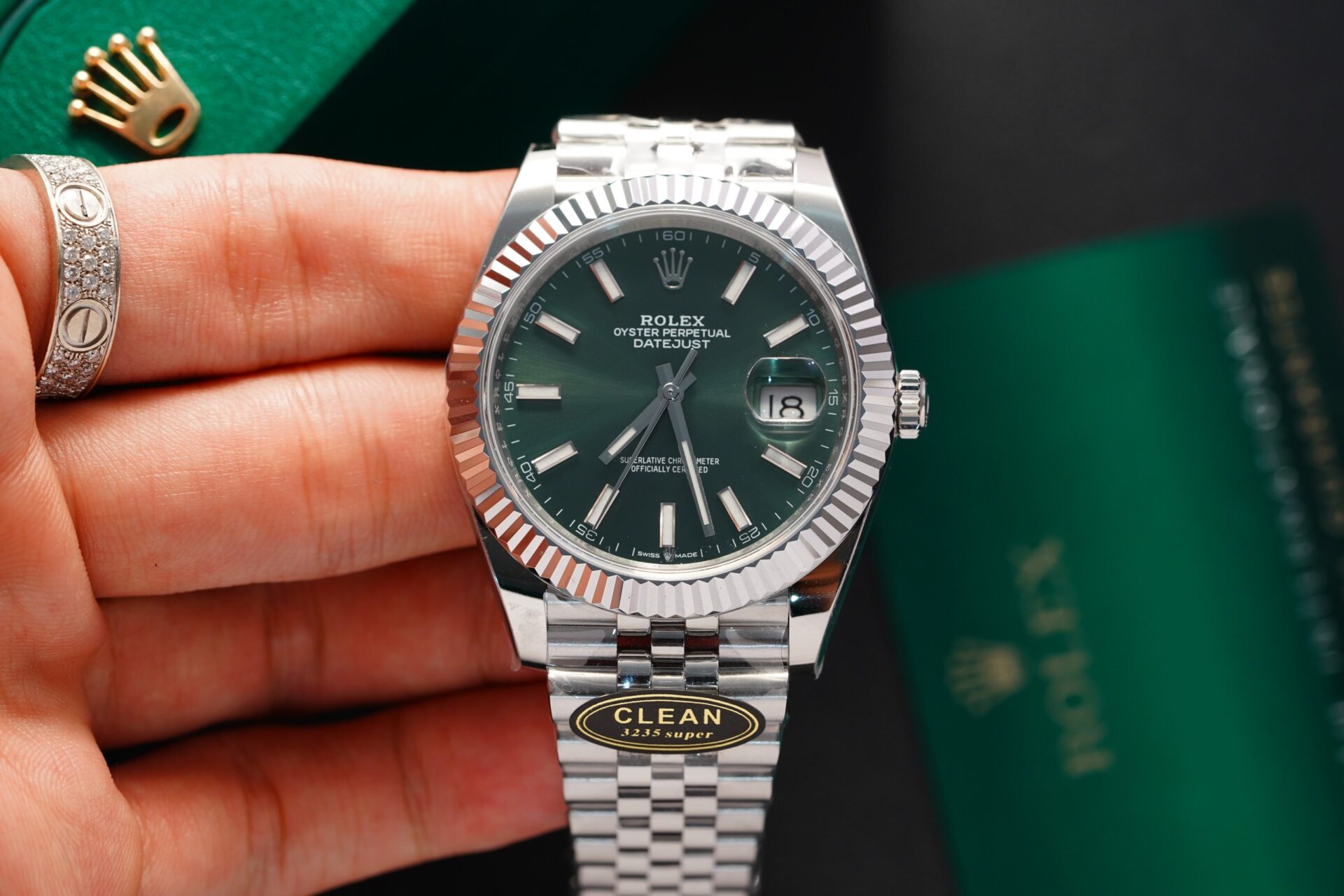 Rolex Datejust 126334 Replica Watch Green Dial Clean Factory 41mm - Elite Watch Atelier