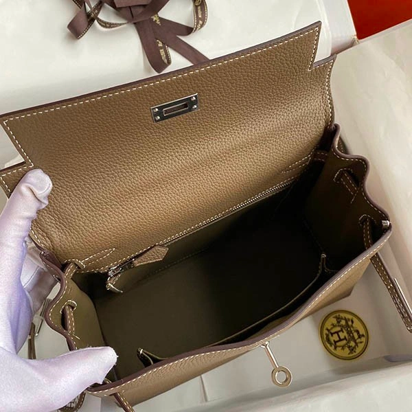 Hermes Kelly 25 Replica Inside Stitching Touch Silver Hardware1:1High-quality replica