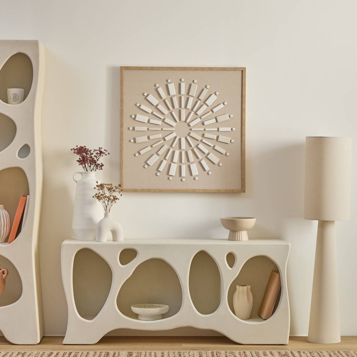 3D Canvas "Houria" Beige, 78x78 cm