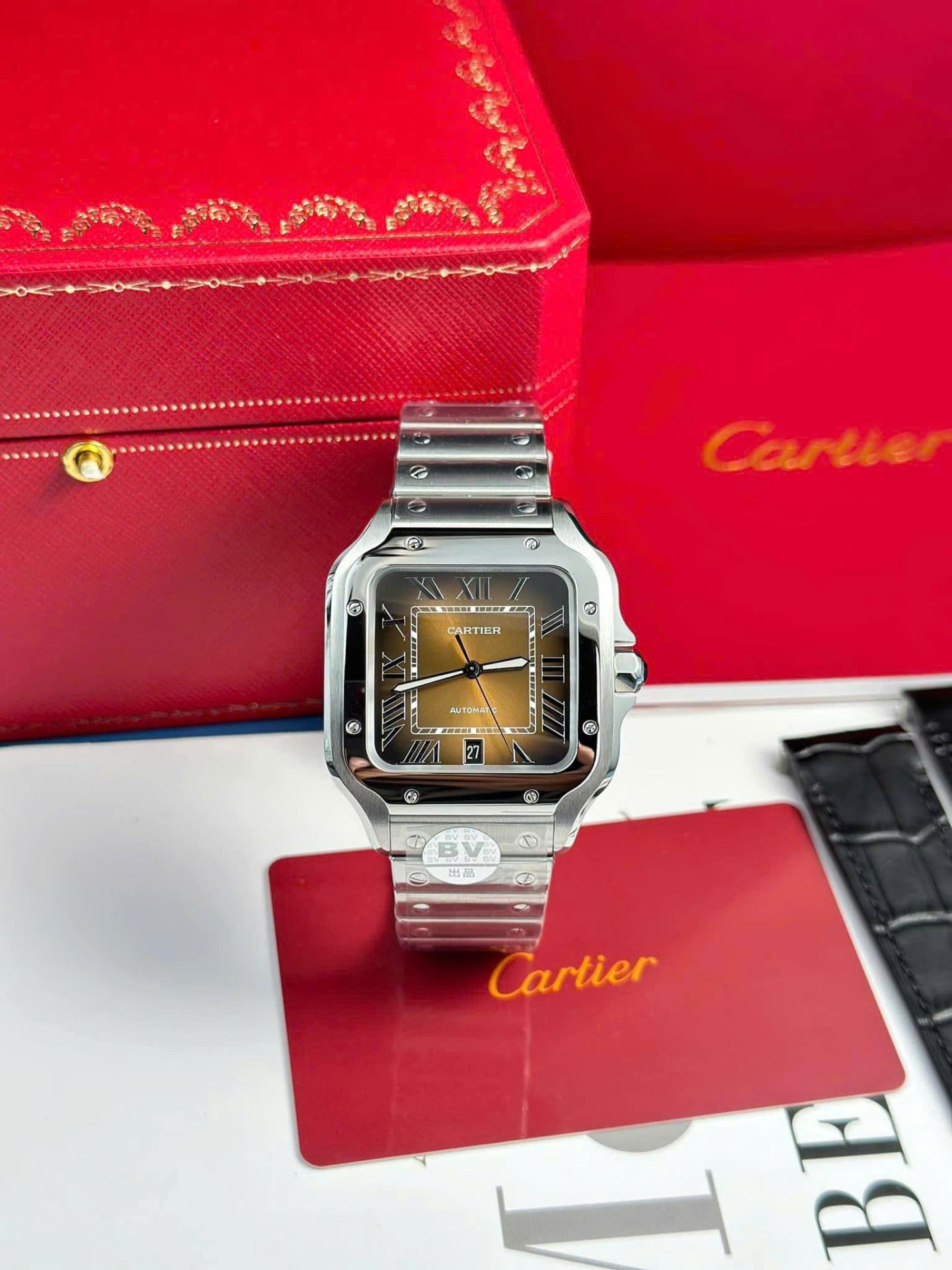Cartier Santos WSSA0064 Replica Watch Brown Dial BV Factory 39.8mm - Top club