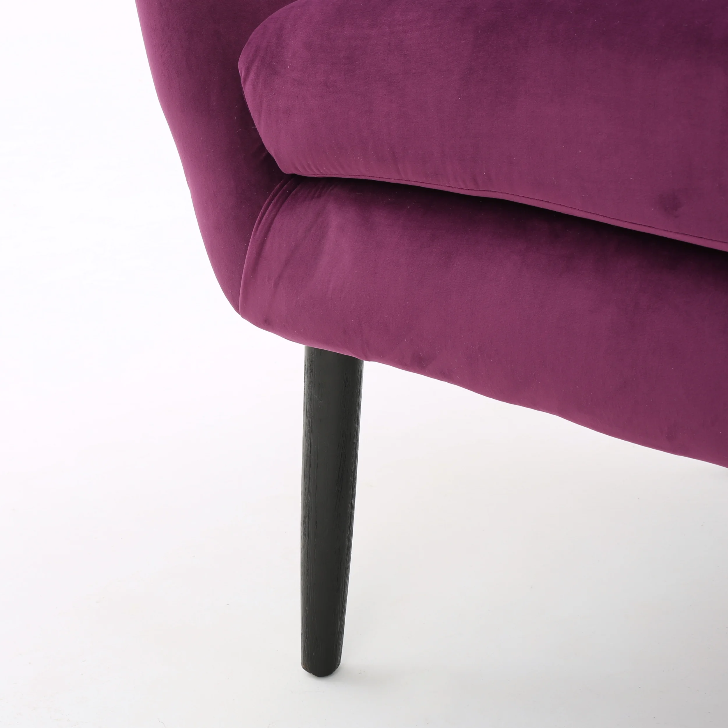 Noble House Simon Velvet Wingback Chair, Purple - Image 5