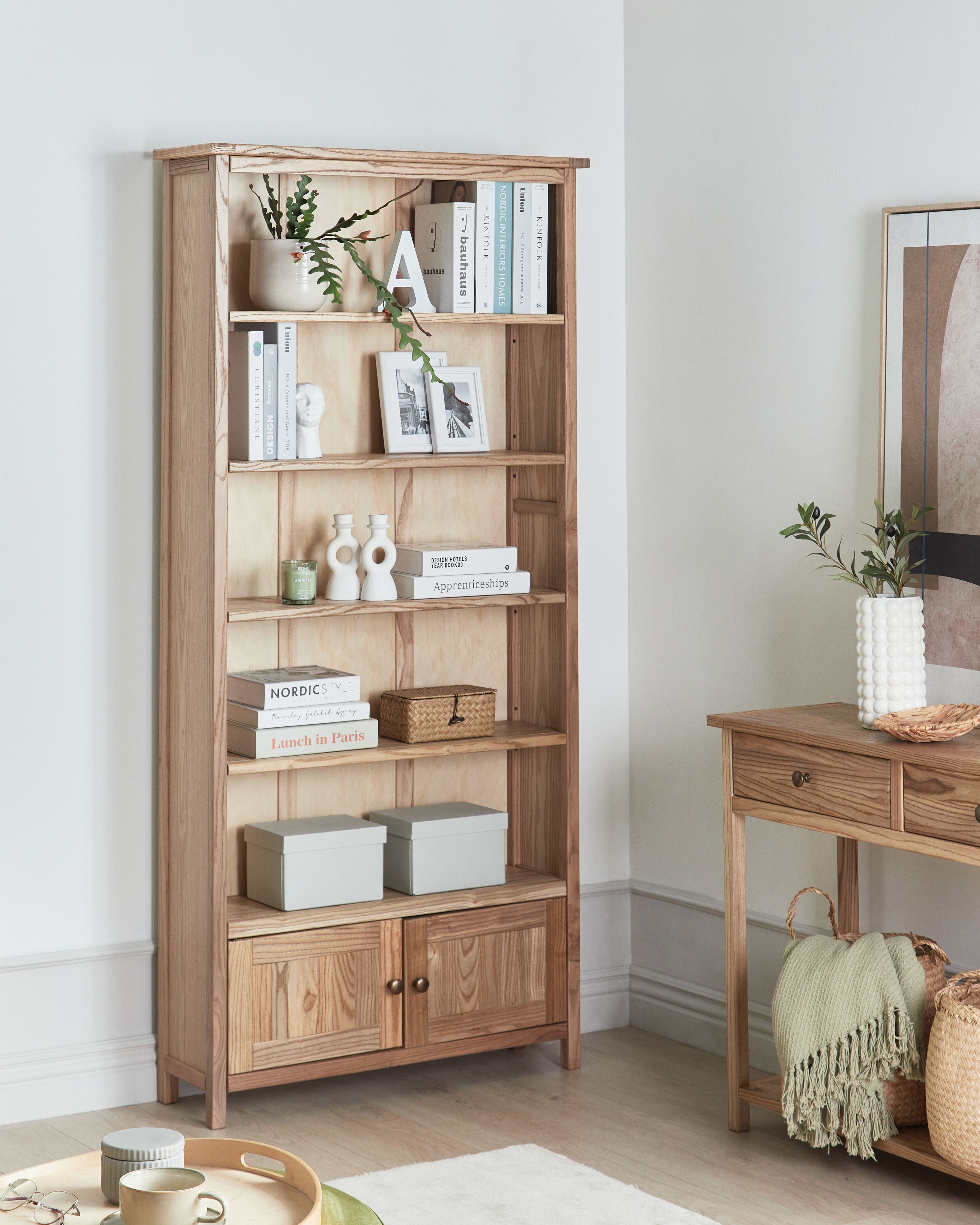 Bookcase SALTON Sassafras Wood 179 cm Brown