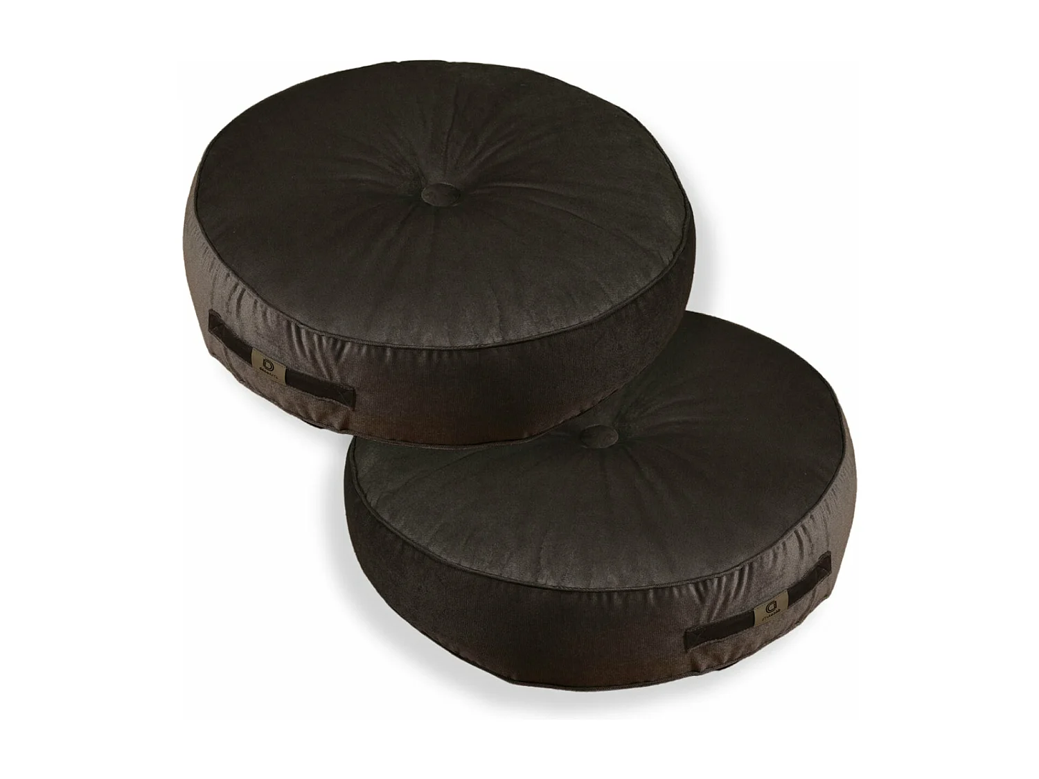 Pouf en velours diamètre 50 ensemble de 2 - gris foncé