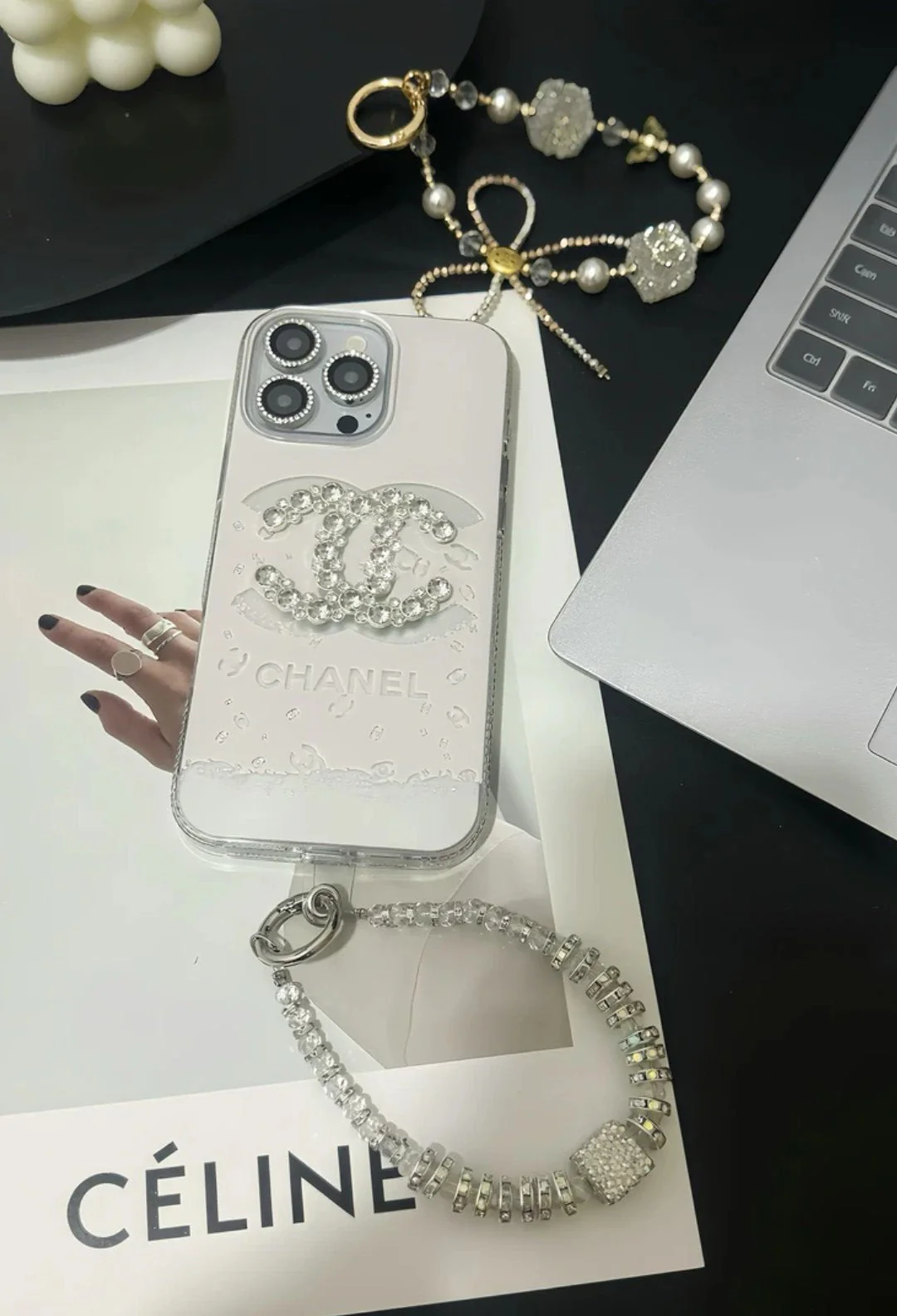 C.C Luxury Crystal iPhone Case With Bracelet Strap - Wholesale & Influencer
