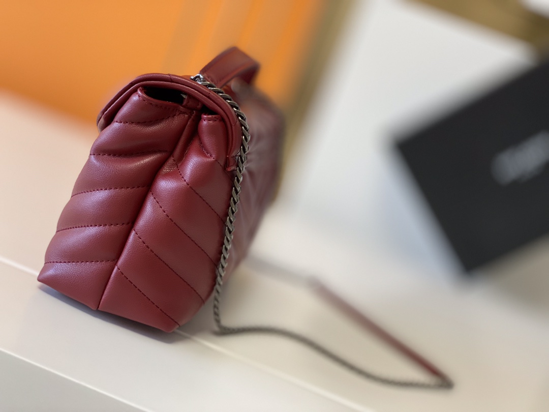 Replica Ysl Loulou Small Bag In Matelasse Y Leather- Black/Beige/Red1:1High-quality replica