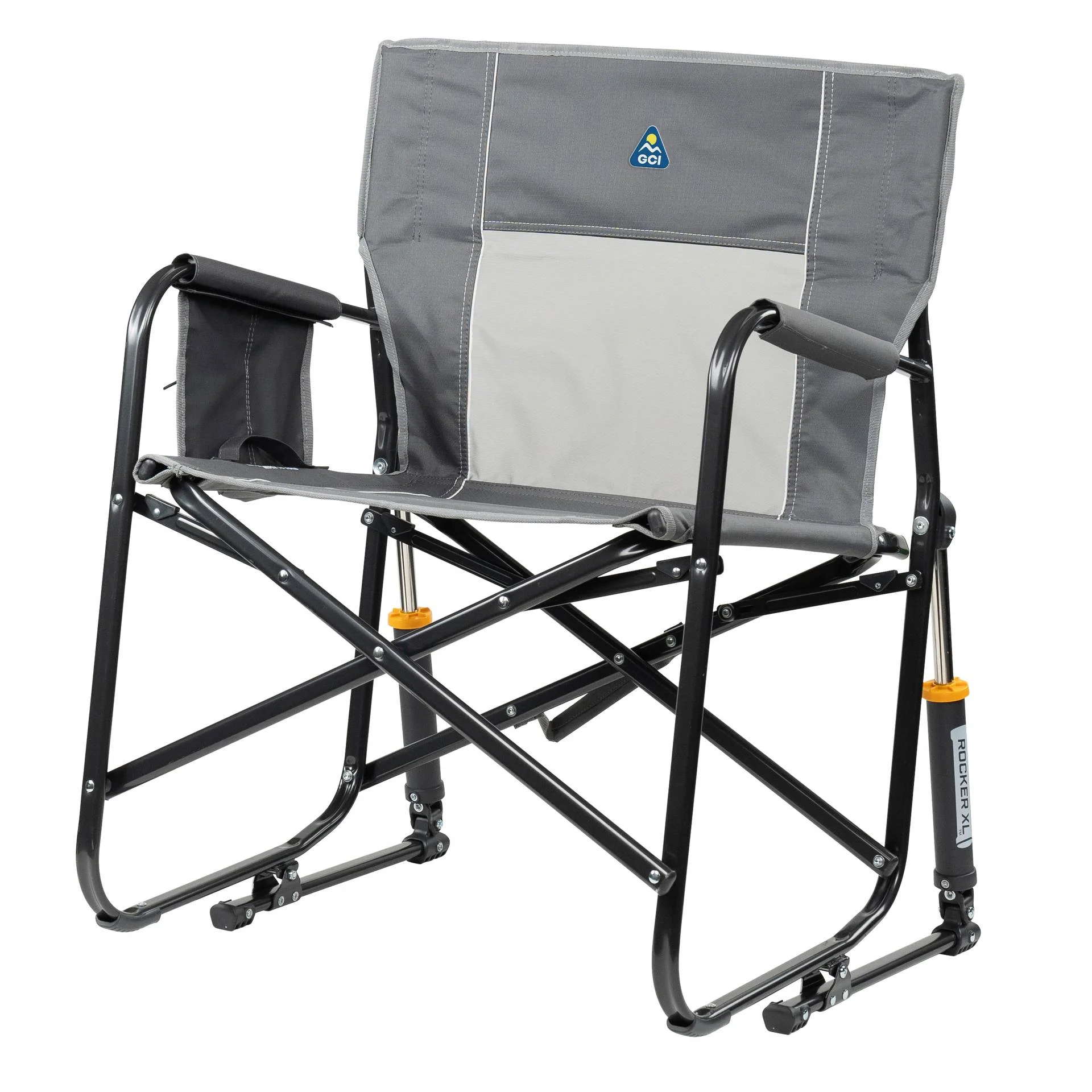 GCI Outdoor Freestyle Rocker XL Oversized Foldable Rocking Camp Chair, Pewter - Image 2
