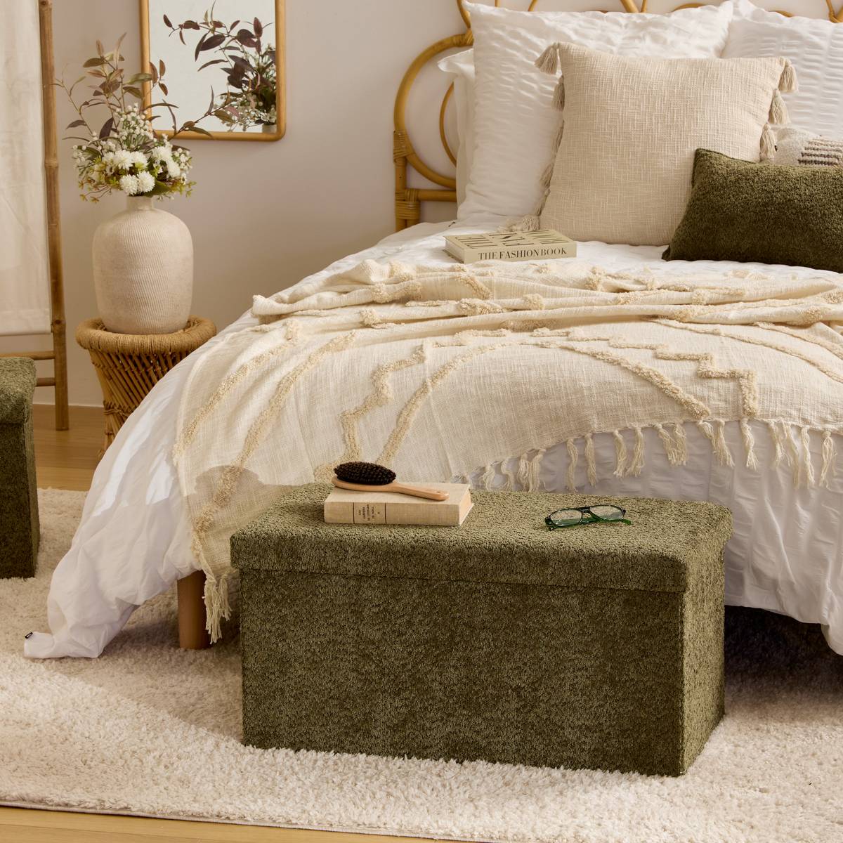 Folding double pouf "Soana" Khaki Green, 76x38 cm