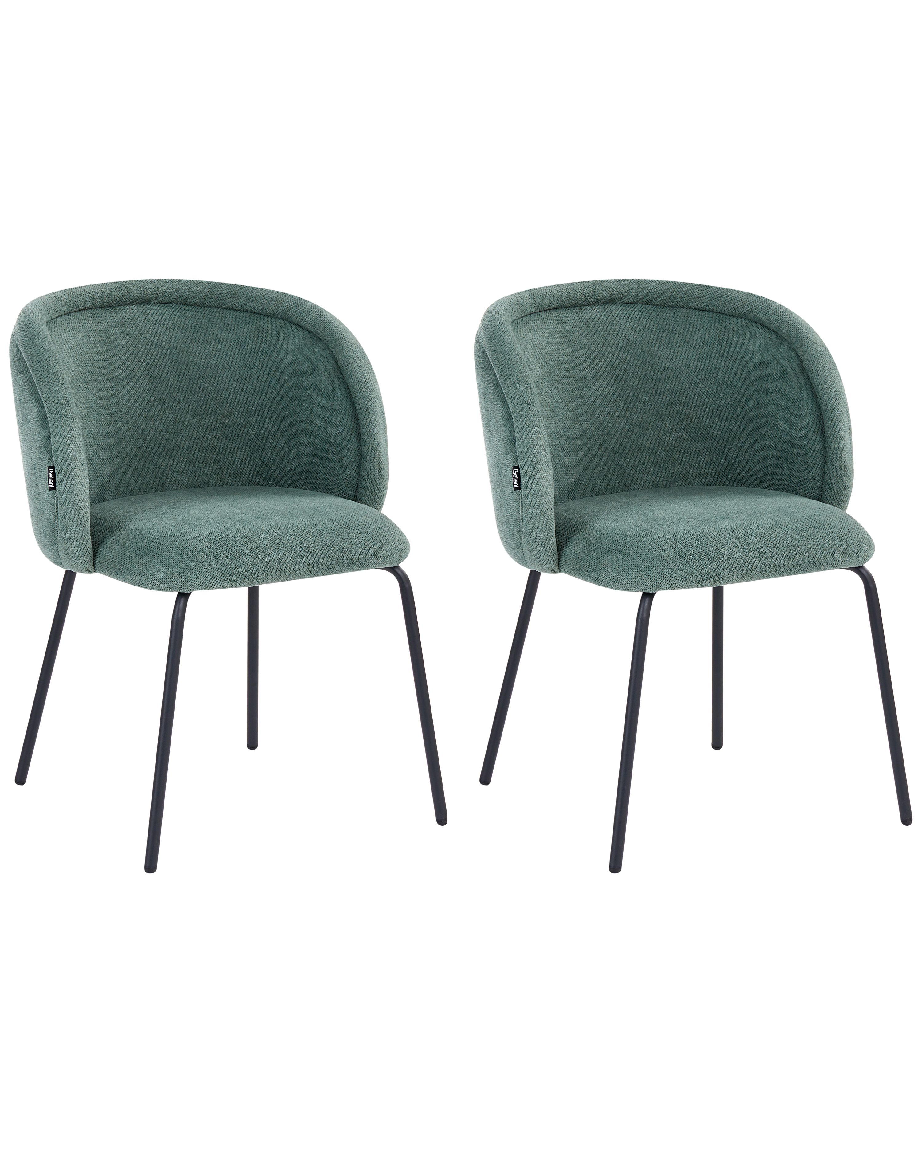 Set of 2 Dining Chairs SARASOTA Fabric Light Green