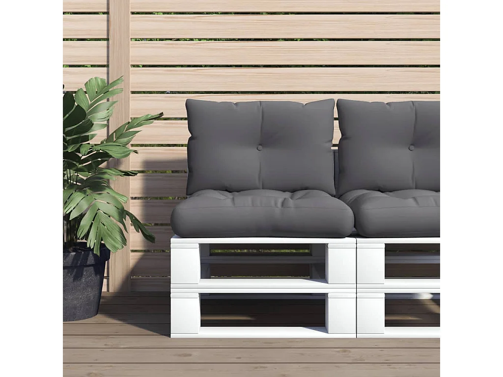 Coussins de palette lot de 2 anthracite tissu