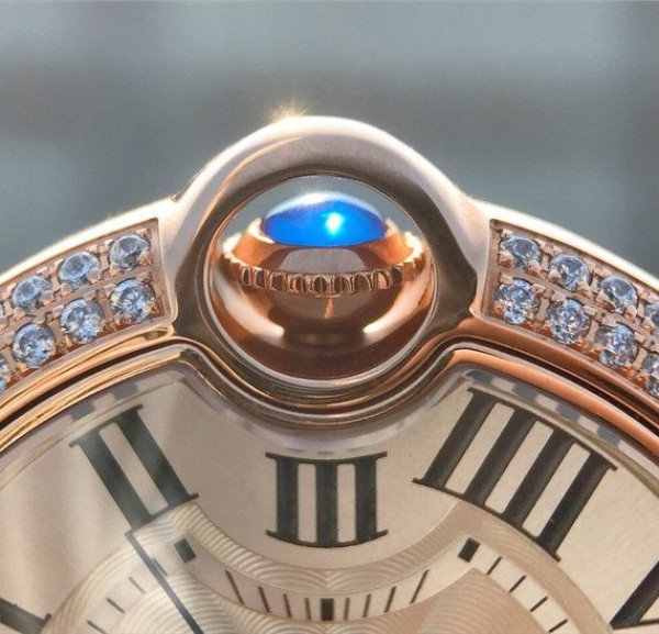 Replica Cartier Ballon Bleu 36mm RG White Textured Dial Diamond Bezel - Top club