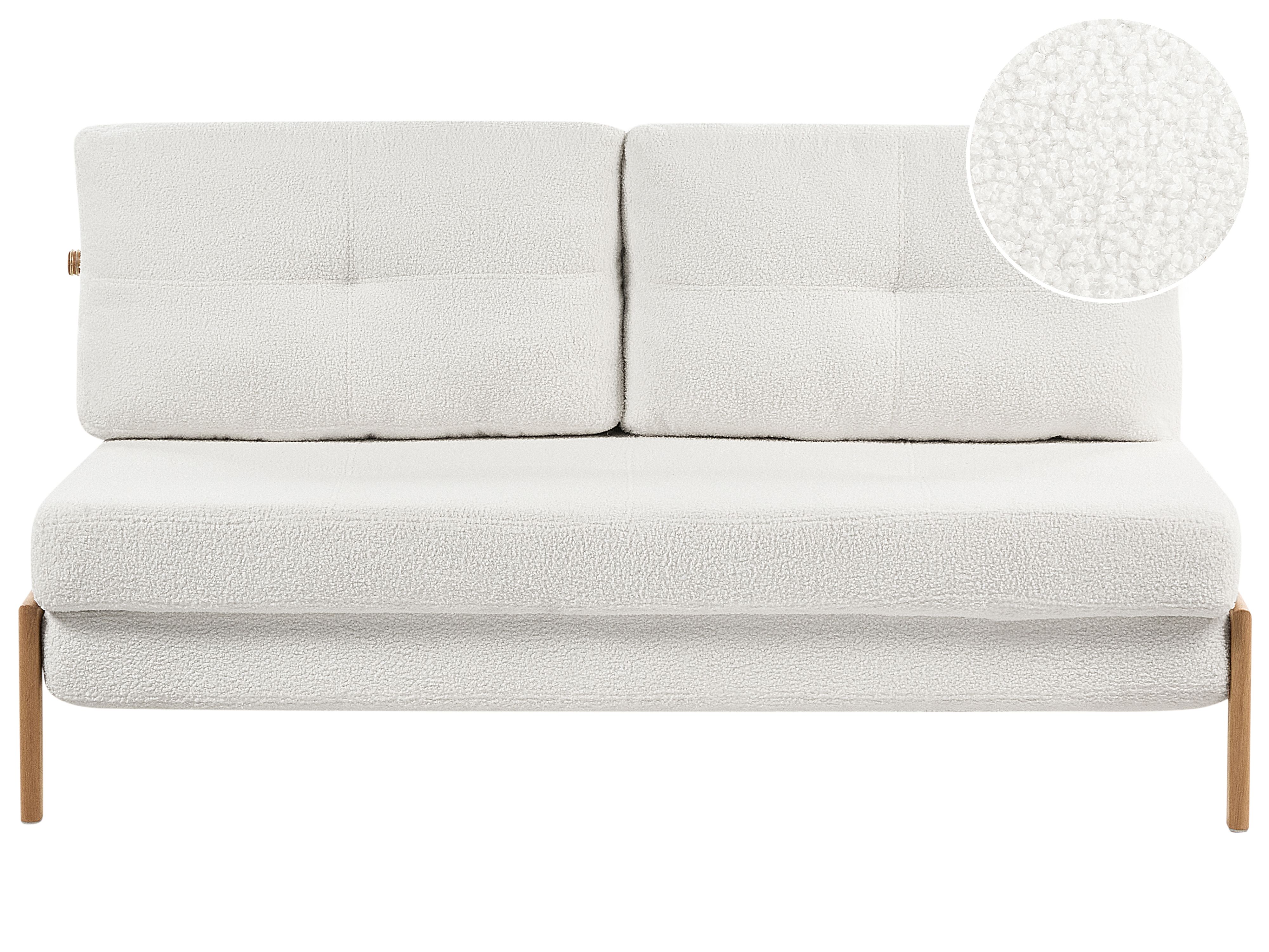 Sofa Bed 2 Seater EDLAND Boucle Off-White