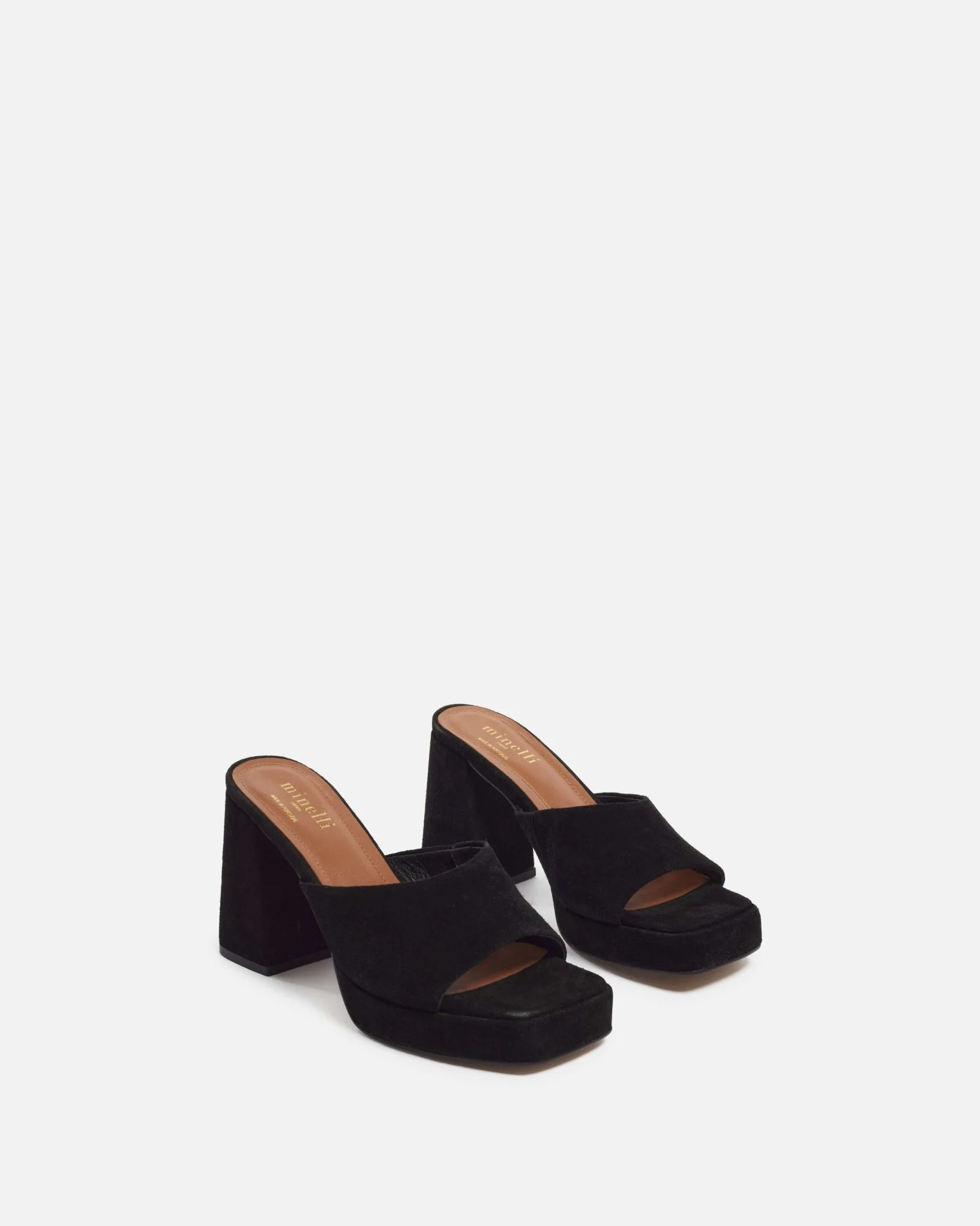 MULES JERNI/VEL - En cuir velours à talons noir