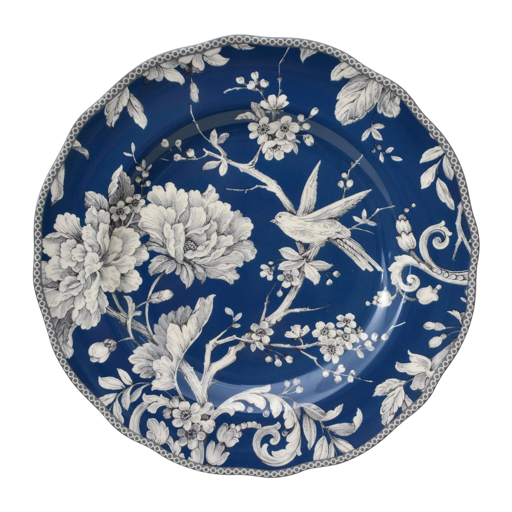 222 Fifth Adelaide Round 16-Piece Porcelain Dinnerware Set, Black Toile - Image 60