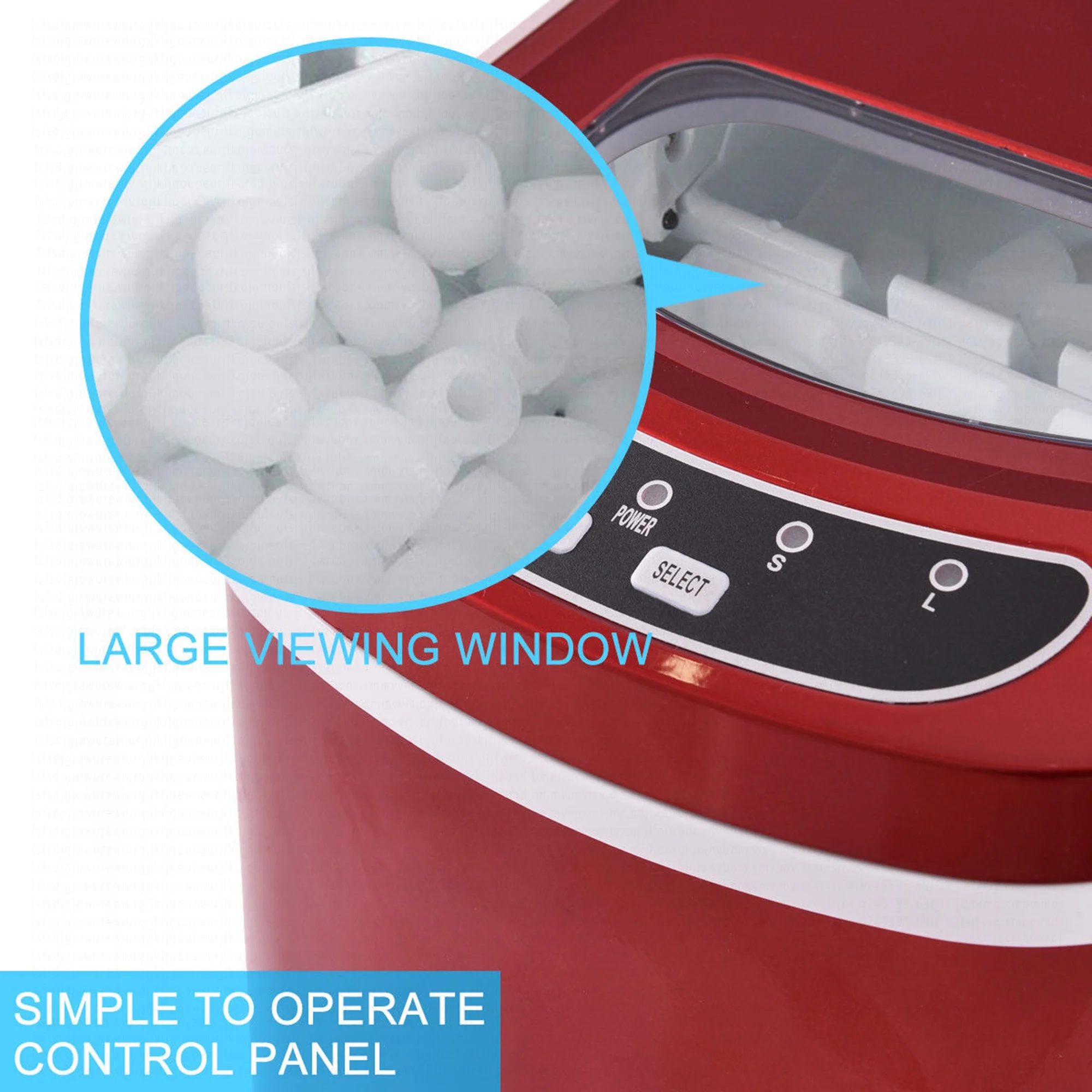 Costway Silver Portable Compact Electric Ice Maker Machine Mini Cube 26lb/Day - Image 18