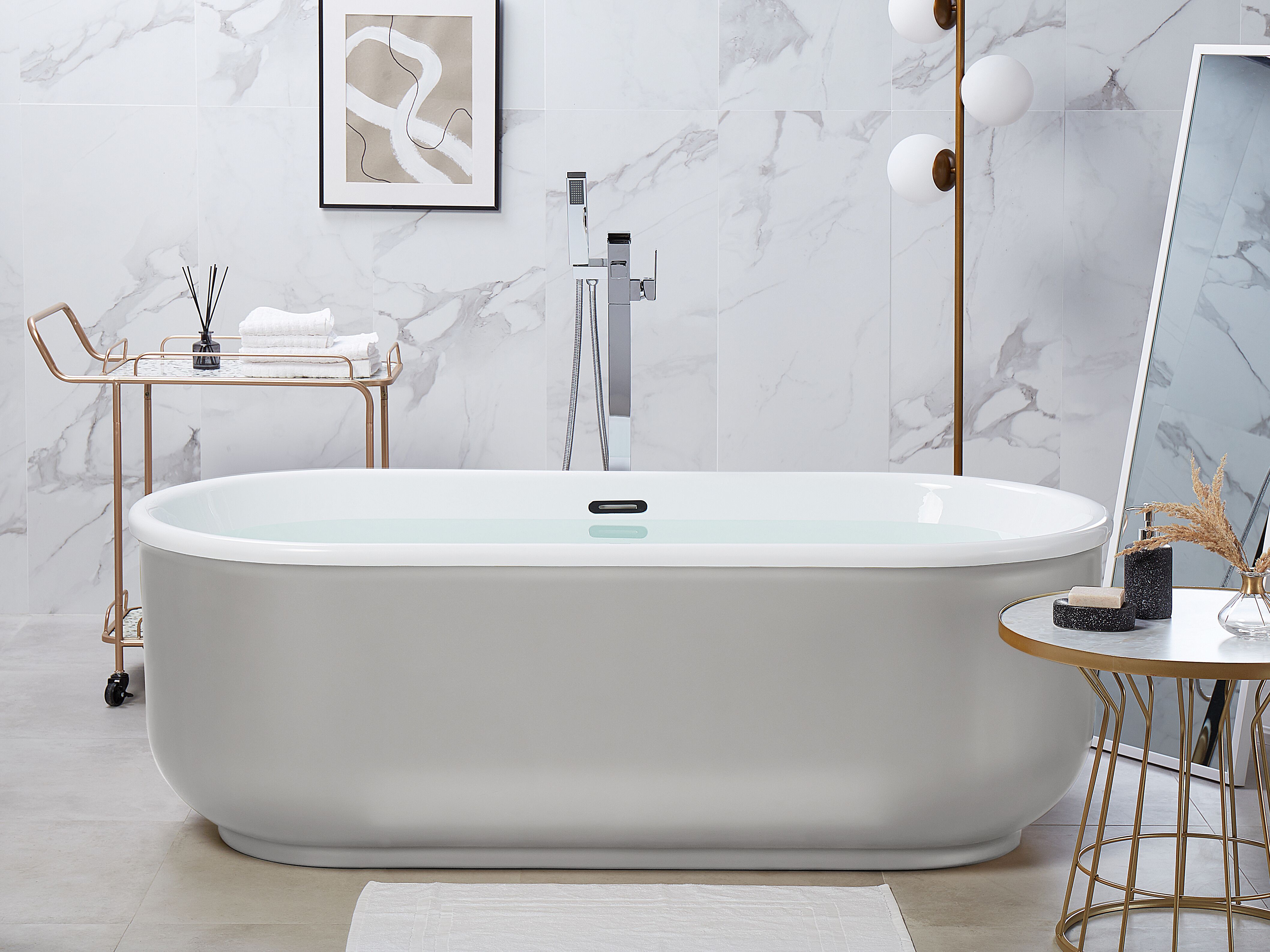 Freestanding Bathtub PINEL 1700 x 800 mm Silver