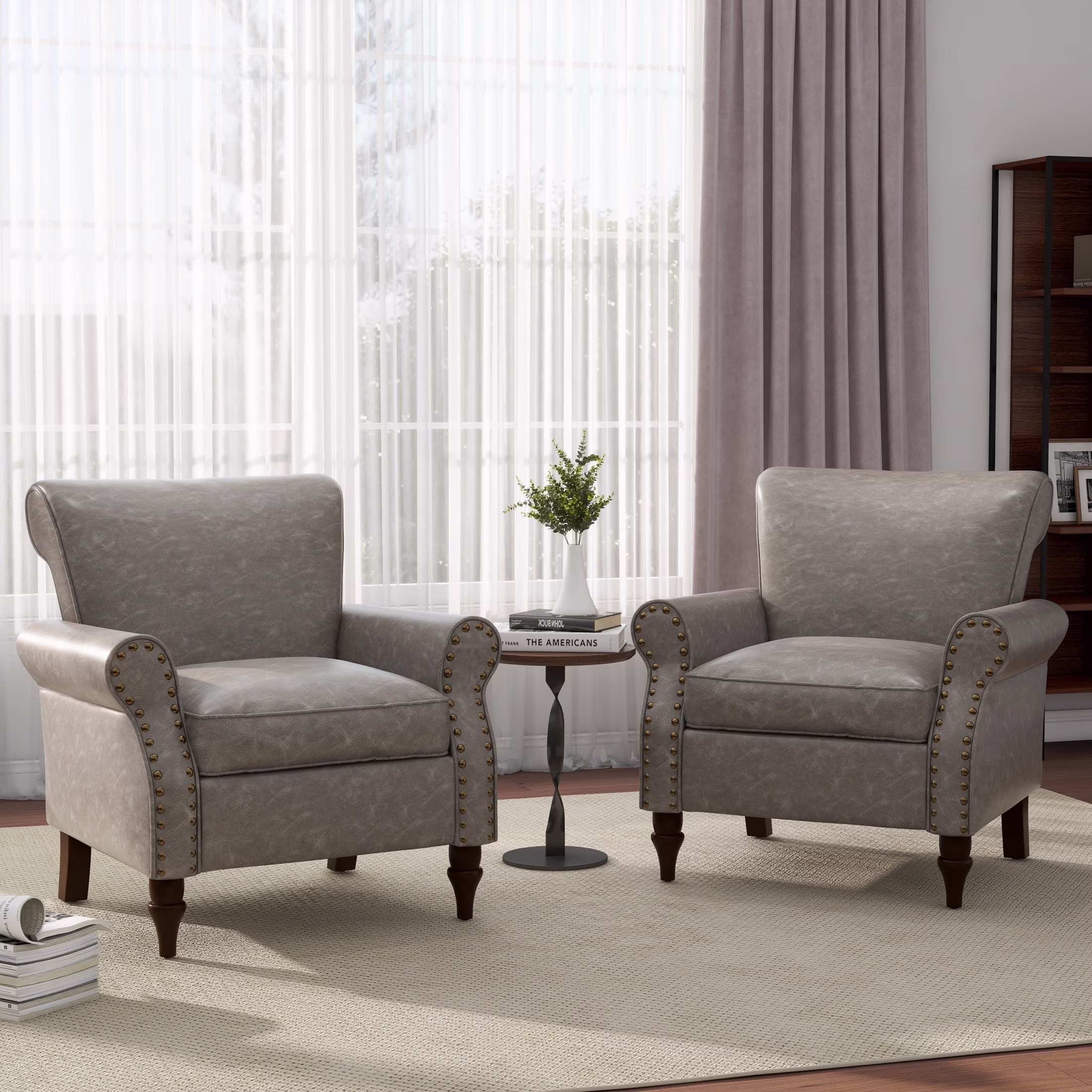 DREAMSIDEA Accent Chairs Upholstered Pattern Morden Armchair Comfy Linen Fabric Single Sofa for Living Room, Pattern White - Image 5