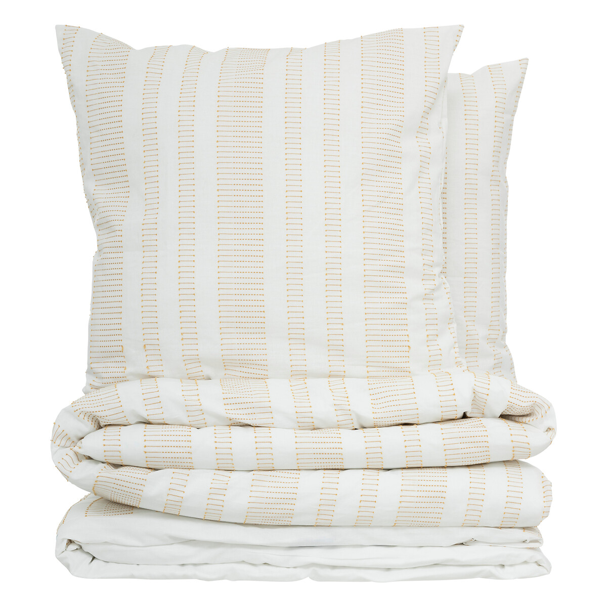 Bed linen set "Isao" Cotton, White/Yellow, 240x220 cm
