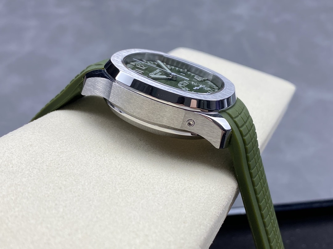 Fake Patek Philippe Replica Watch Aquanaut Chronograph White Gold Khaki Green Dial 5968G-010 GRF(1:1 replica) - Elite Watch Atelier