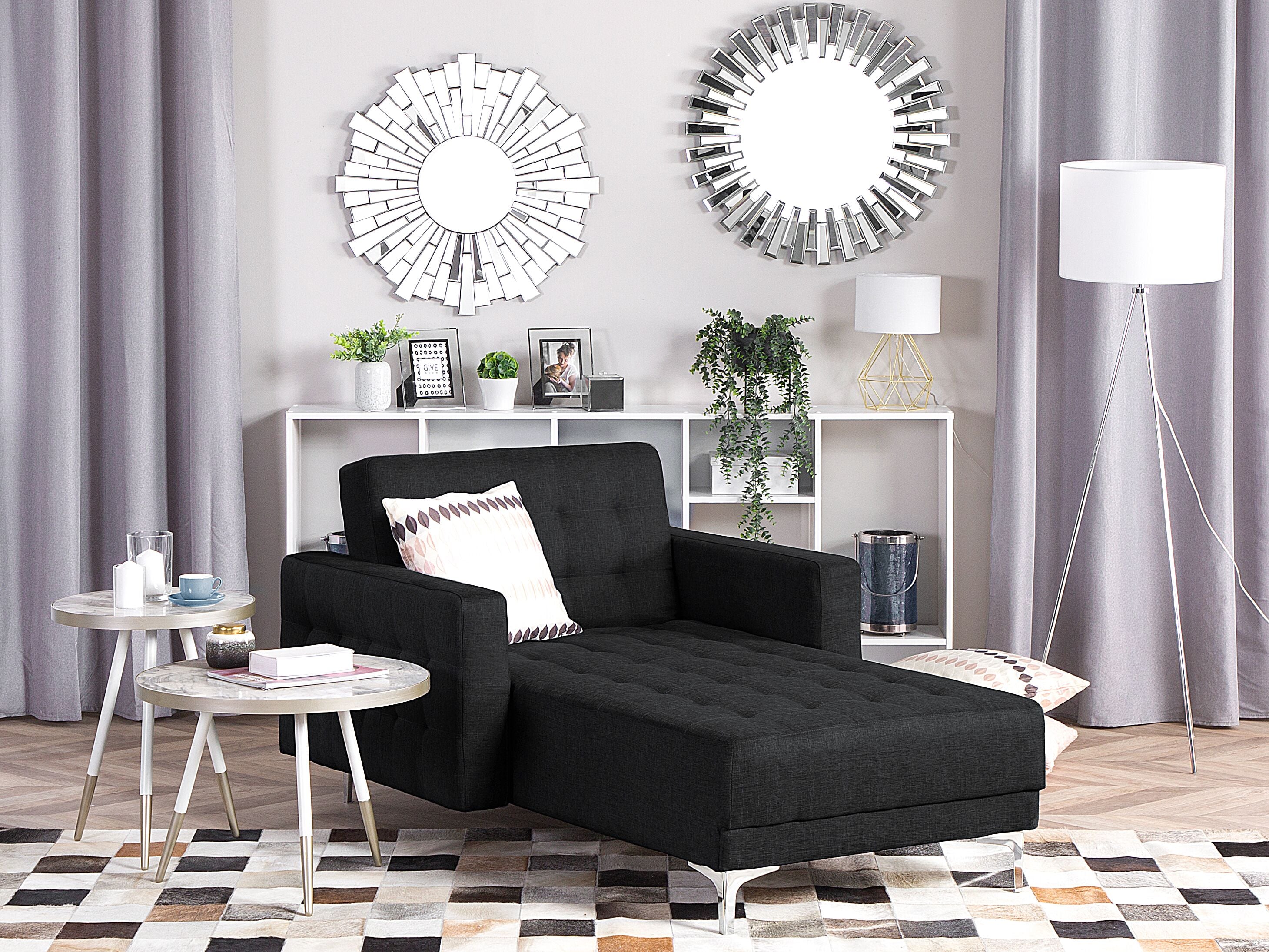 Chaise Longue ABERDEEN Fabric Graphite Grey