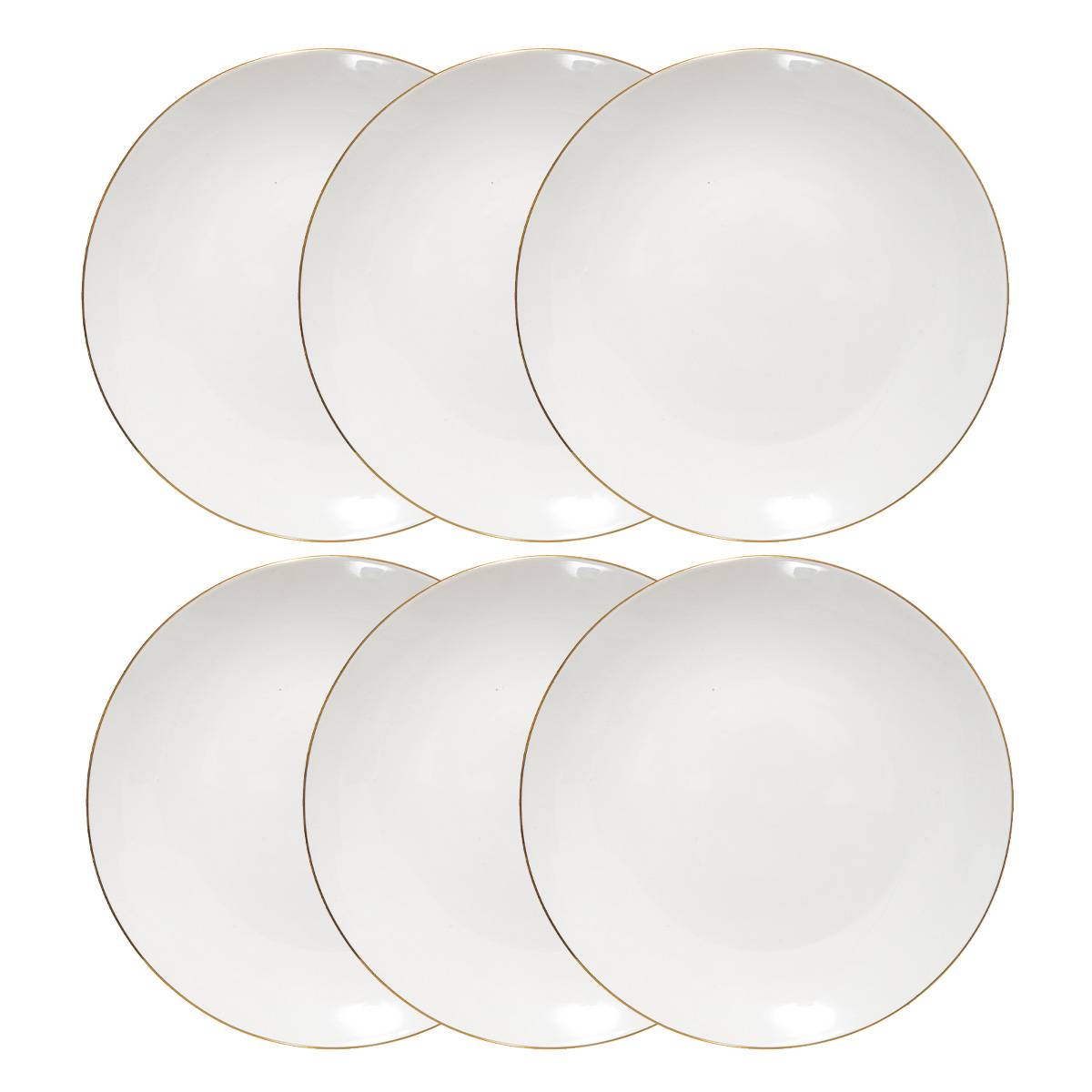 Set of 6 "Petit Salon" dessert plates D.19 cm, White