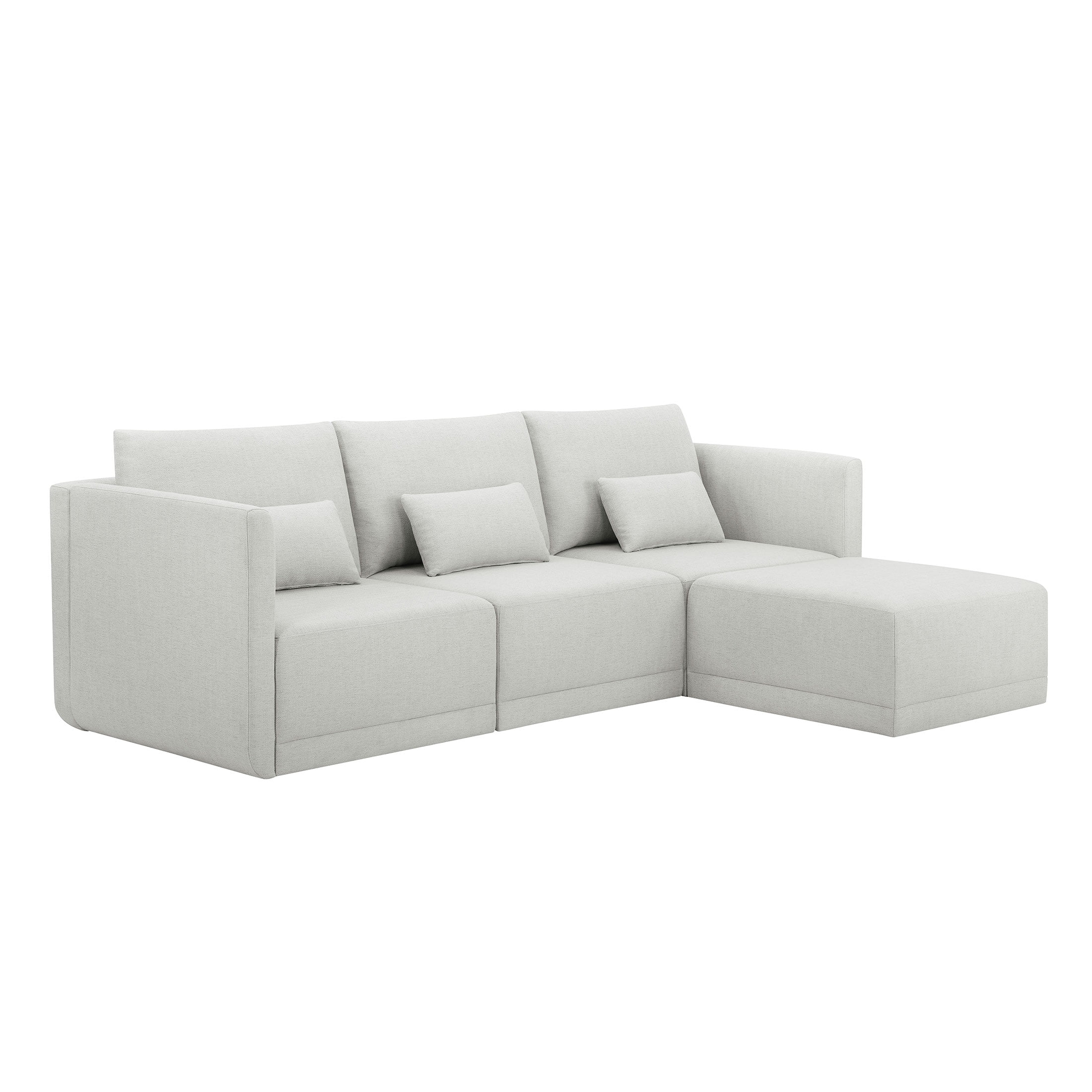 Beautiful Drew Modular Sectional Sofa with Ottoman by Drew Barrymore, Gray Fabric - Image 25