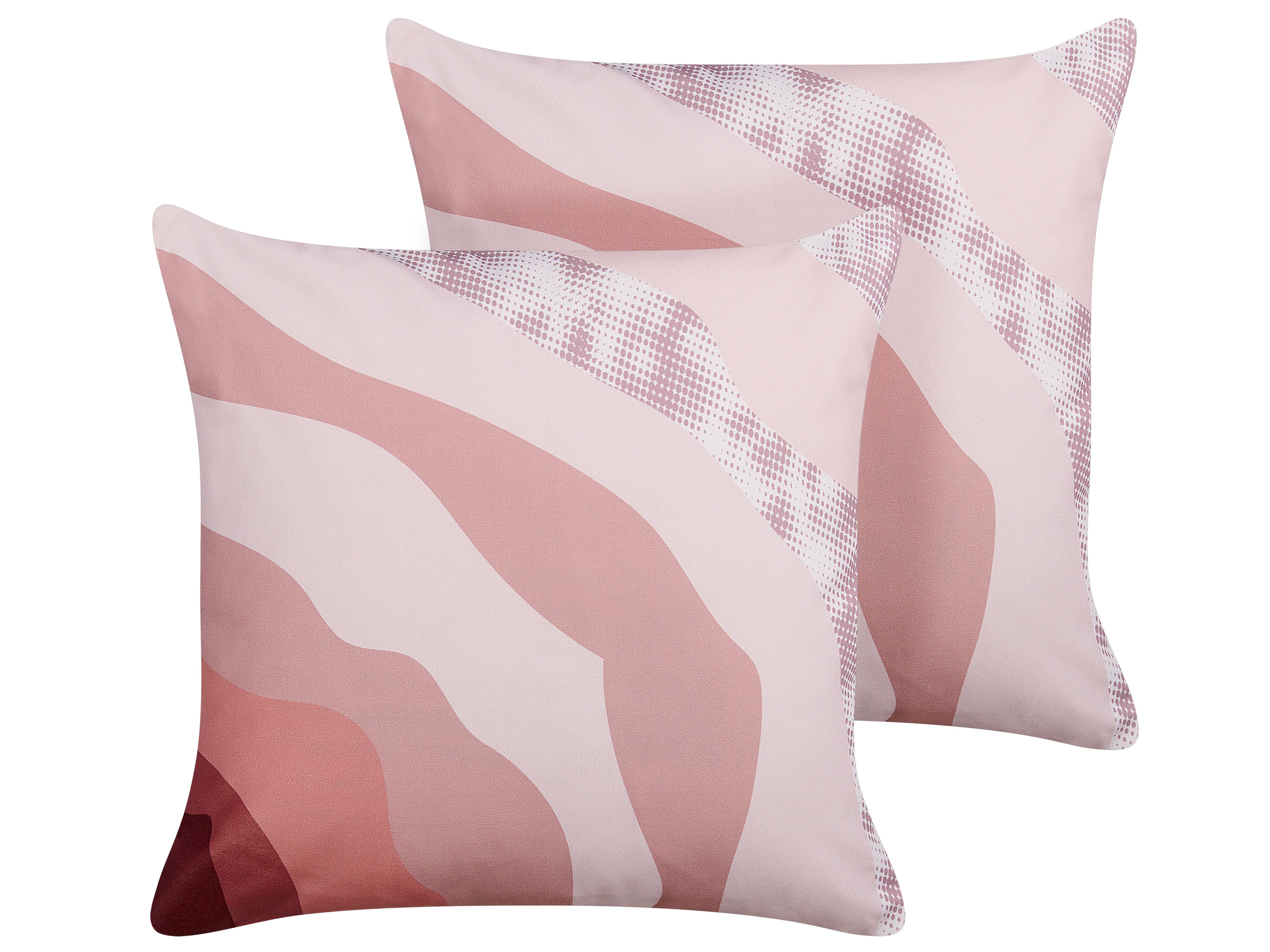 Set of 2 Outdoor Cushions CAMPEI Abstract Pattern 45 x 45 cm Pink