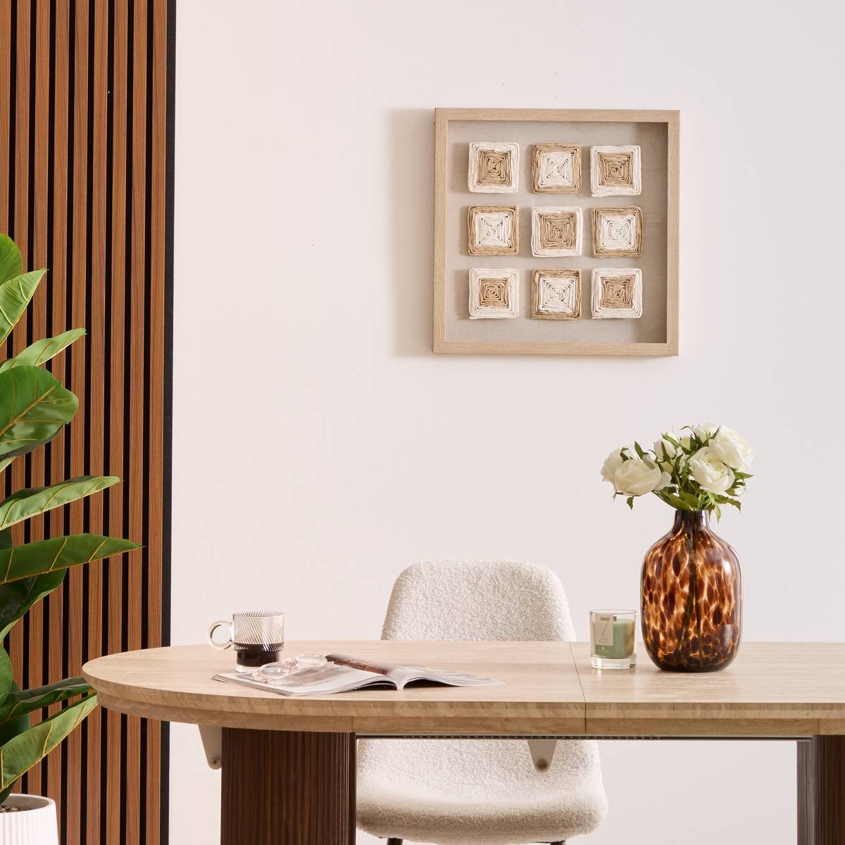 Wall Decoration 'Rafael' Beige, 50x50 cm