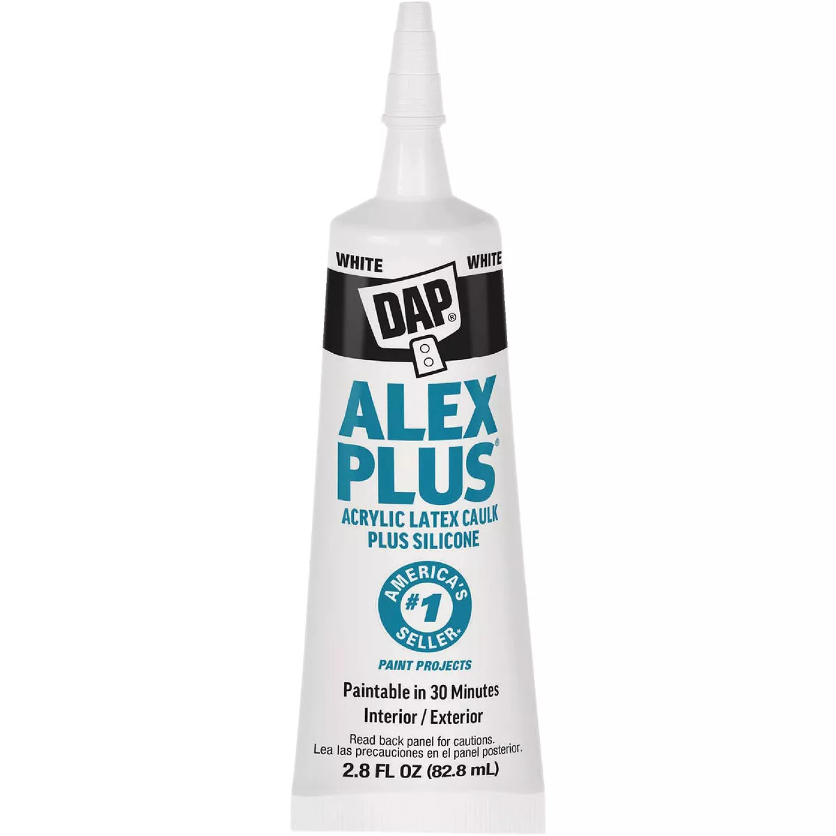 DAP Alex Plus 2.8 Oz. All-Purpose White Siliconized Acrylic Latex Caulk