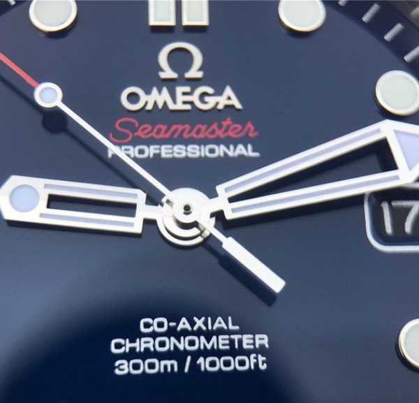 Replica Omega OMF Seamaster 300M Chronometer Blue Dial SS Bracelet A2824 - Top club