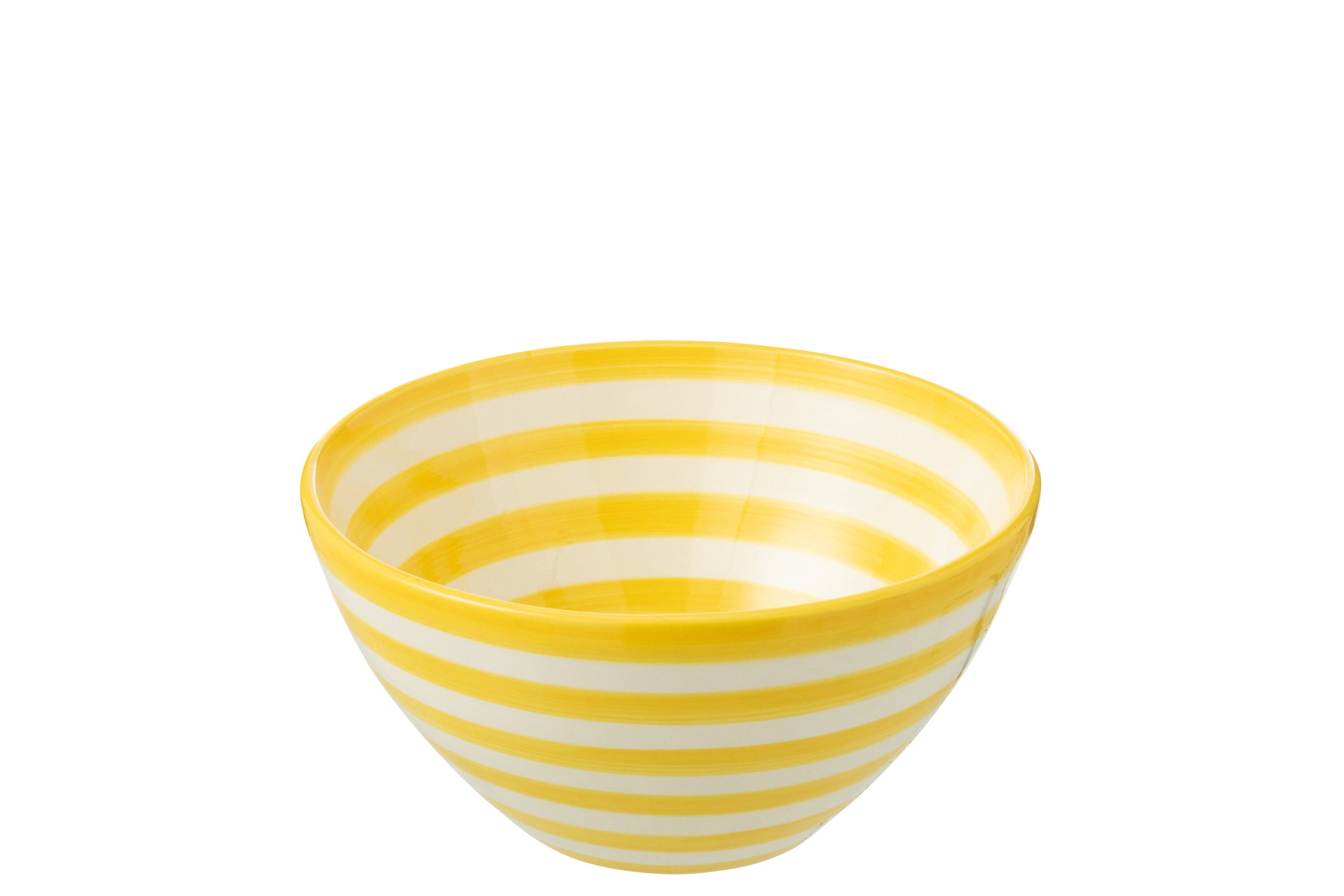 J-Line kom Granada Stripes High - keramiek - wit geel - medi