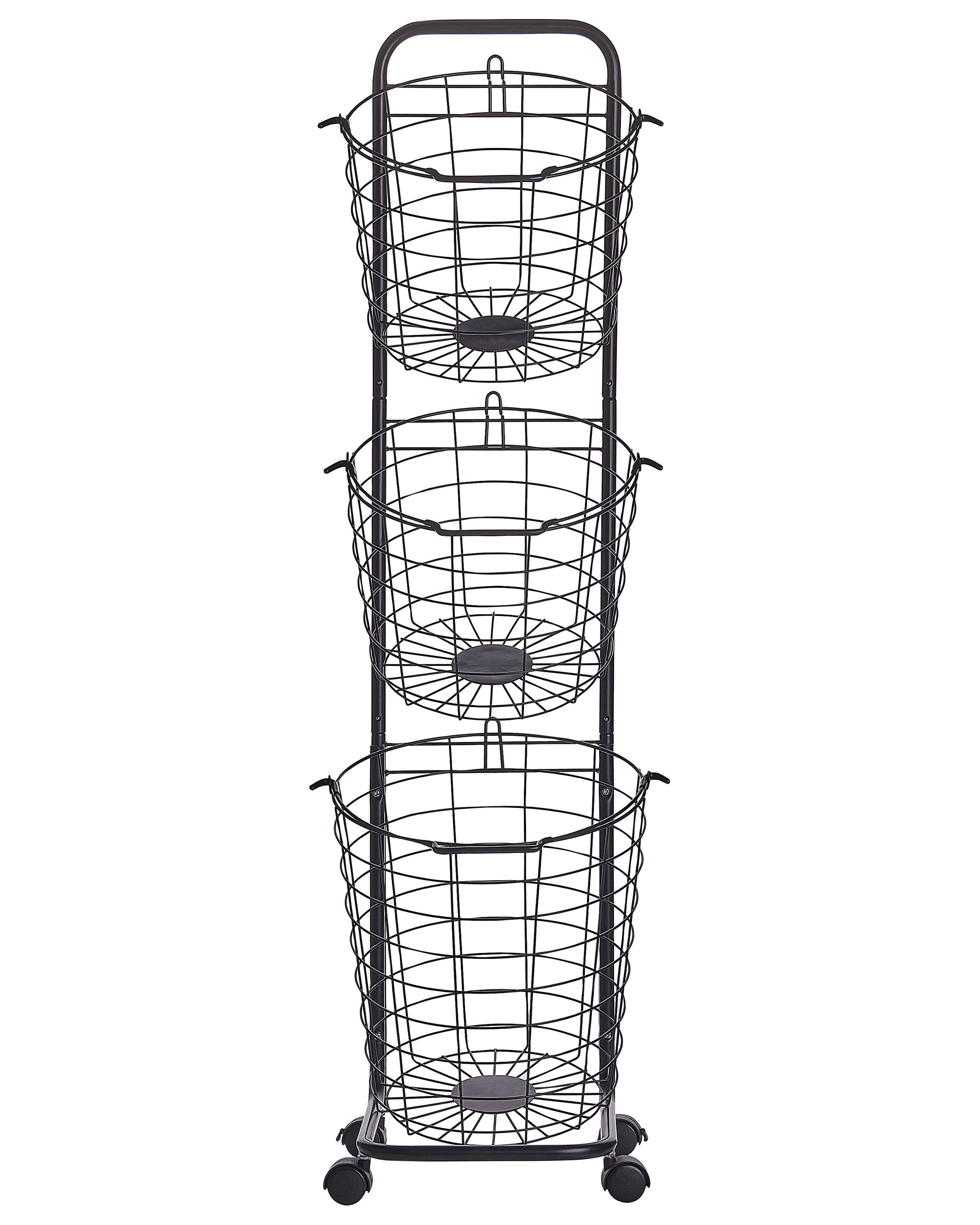 Basket Stand AYAPAL with Wheels Metal Black