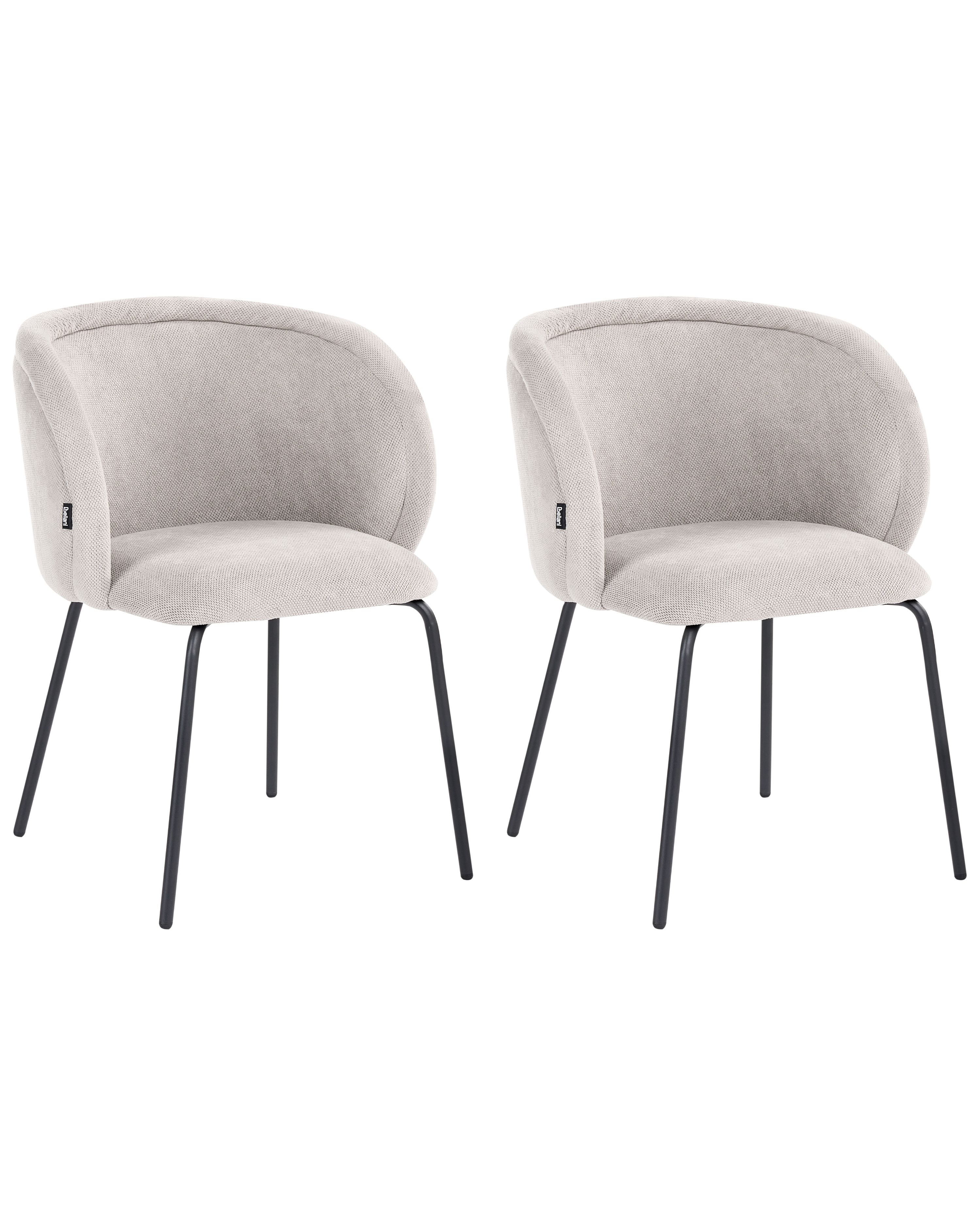 Set of 2 Dining Chairs SARASOTA Fabric Off-White