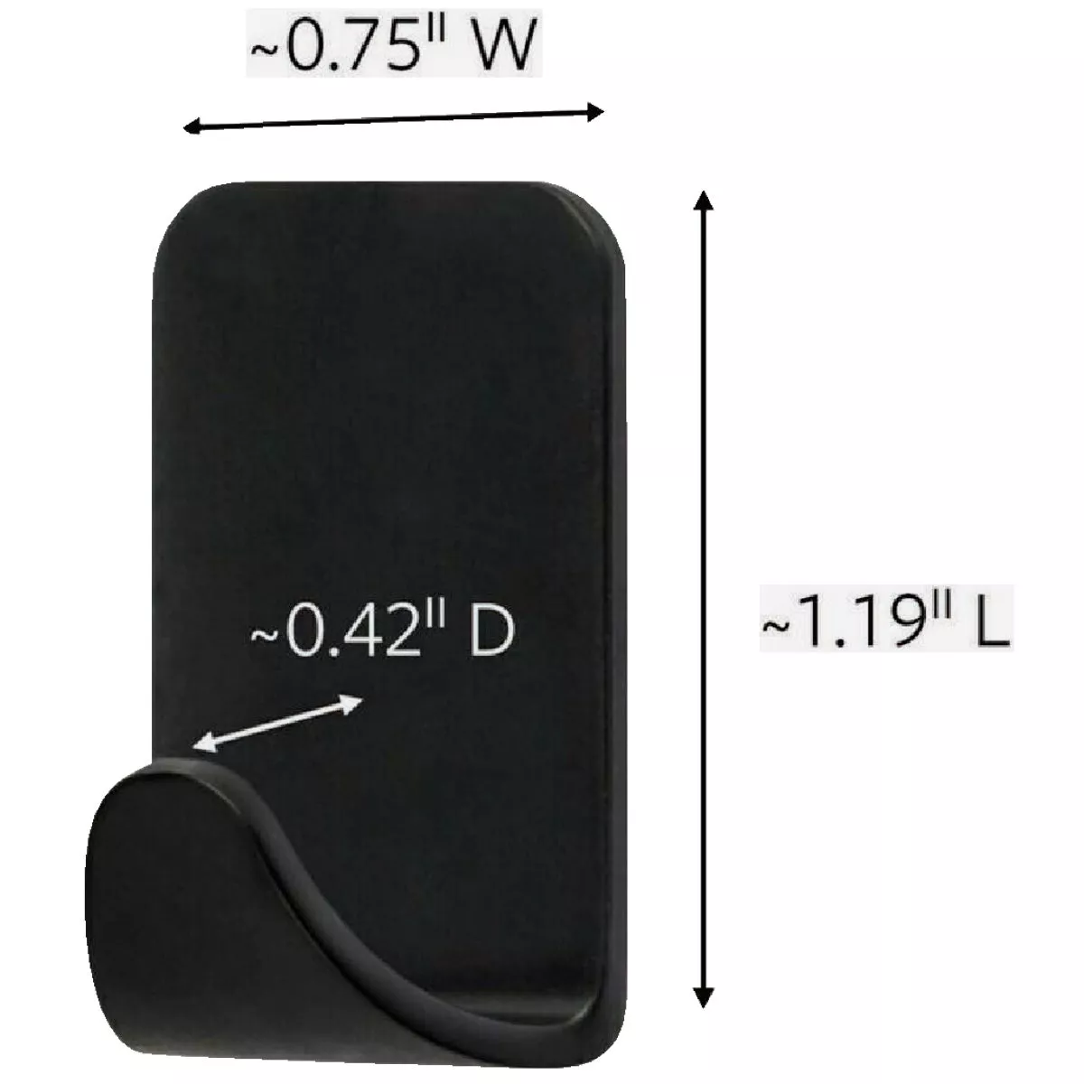 Command Small Matte Black Decorative Hook, 4 Hooks, 5 Strips