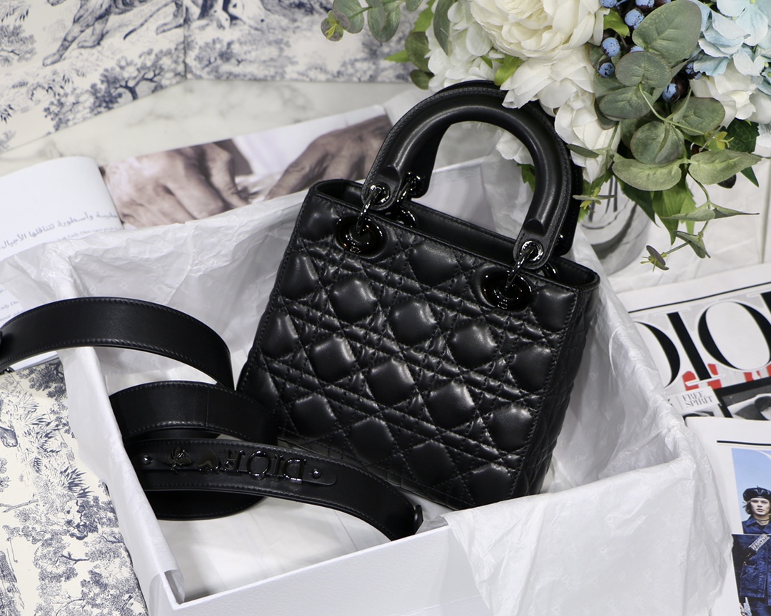 Small Lady Dior My Abcdior Bag Black/Grey/White For Women 8in/20cm1:1High-quality replica